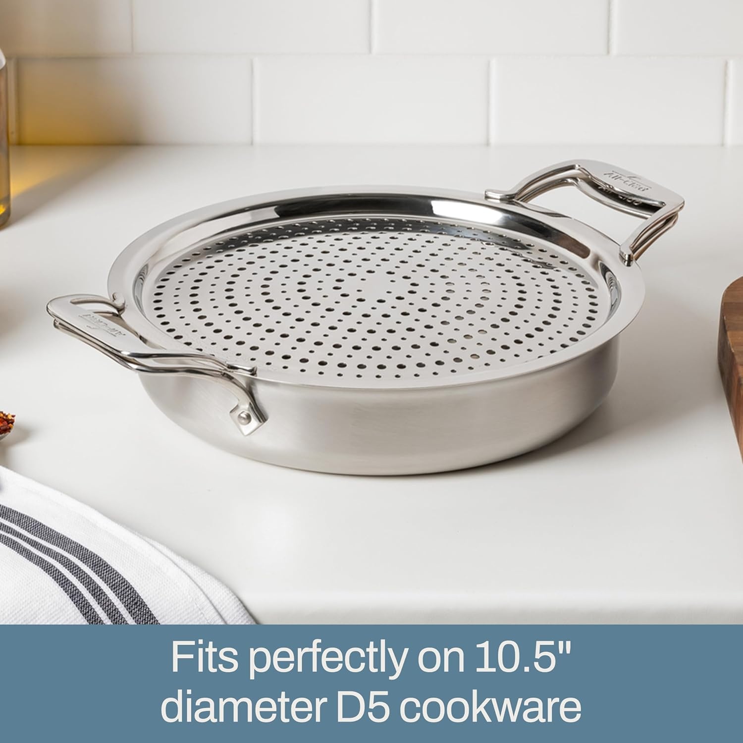 image:imageAllClad Accessory Stainless Steel Strain amp Splatter Guard 105Inch Easy MessFree Straining Multifunctional Design Pots and Pans Cookware Kitchen Gadgets Cooking Tools Silver4Quart Sauteuse
