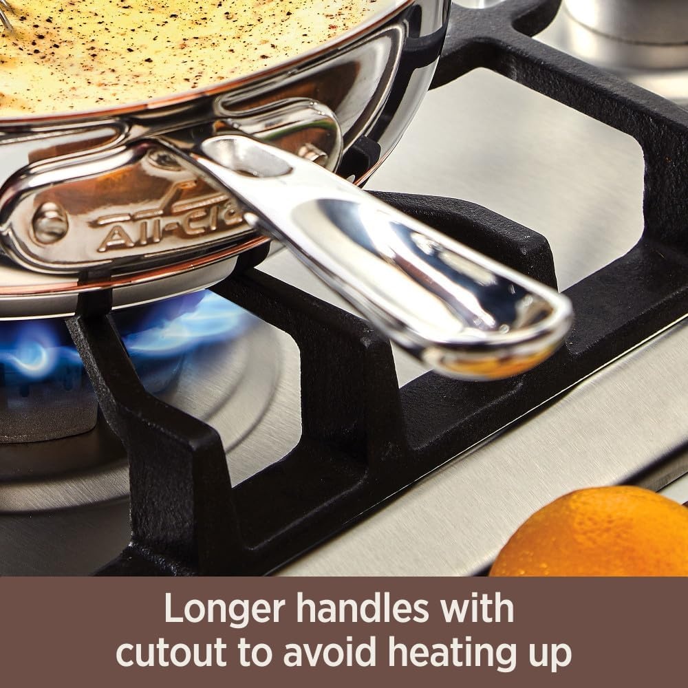 image:imageAllClad Copper Core 5Ply Stainless Steel Cookware Set 7 Piece Induction Oven Broiler Safe 600F Pots and Pans Silver7Piece