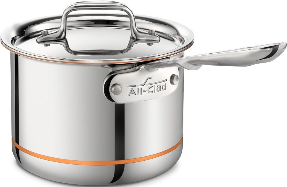 image:imageAllClad Copper Core 5Ply Stainless Steel Sauce Pan 4 Quart Induction Oven Broiler Safe 600F Pots and Pans Cookware SilverSilver