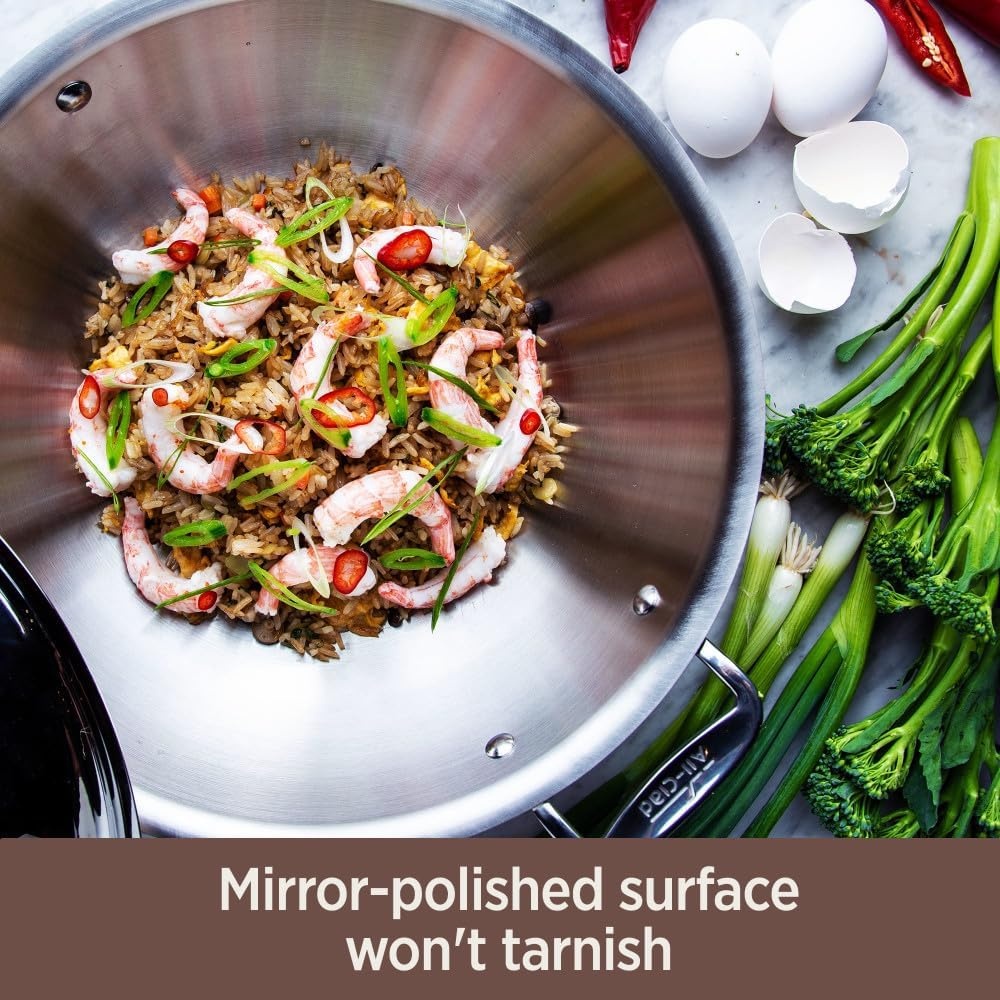 image:imageAllClad Copper Core 5Ply Stainless Steel Saut Pan with Steel Lid 3 Quart Induction Oven Broiler Safe 600F Pots and Pans Cookware SilverSilver