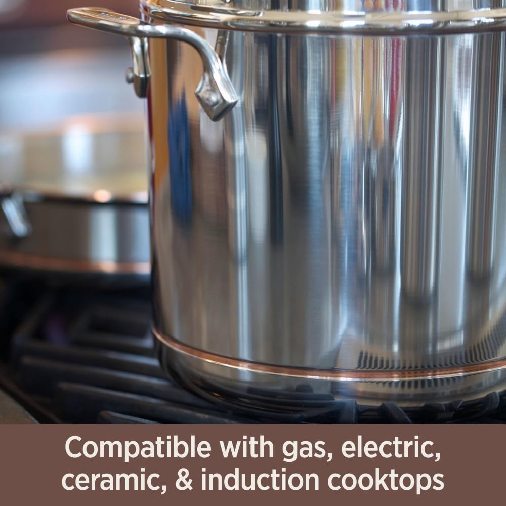 image:imageAllClad Copper Core 5Ply Stainless Steel Saut Pan with Steel Lid 3 Quart Induction Oven Broiler Safe 600F Pots and Pans Cookware SilverSilver