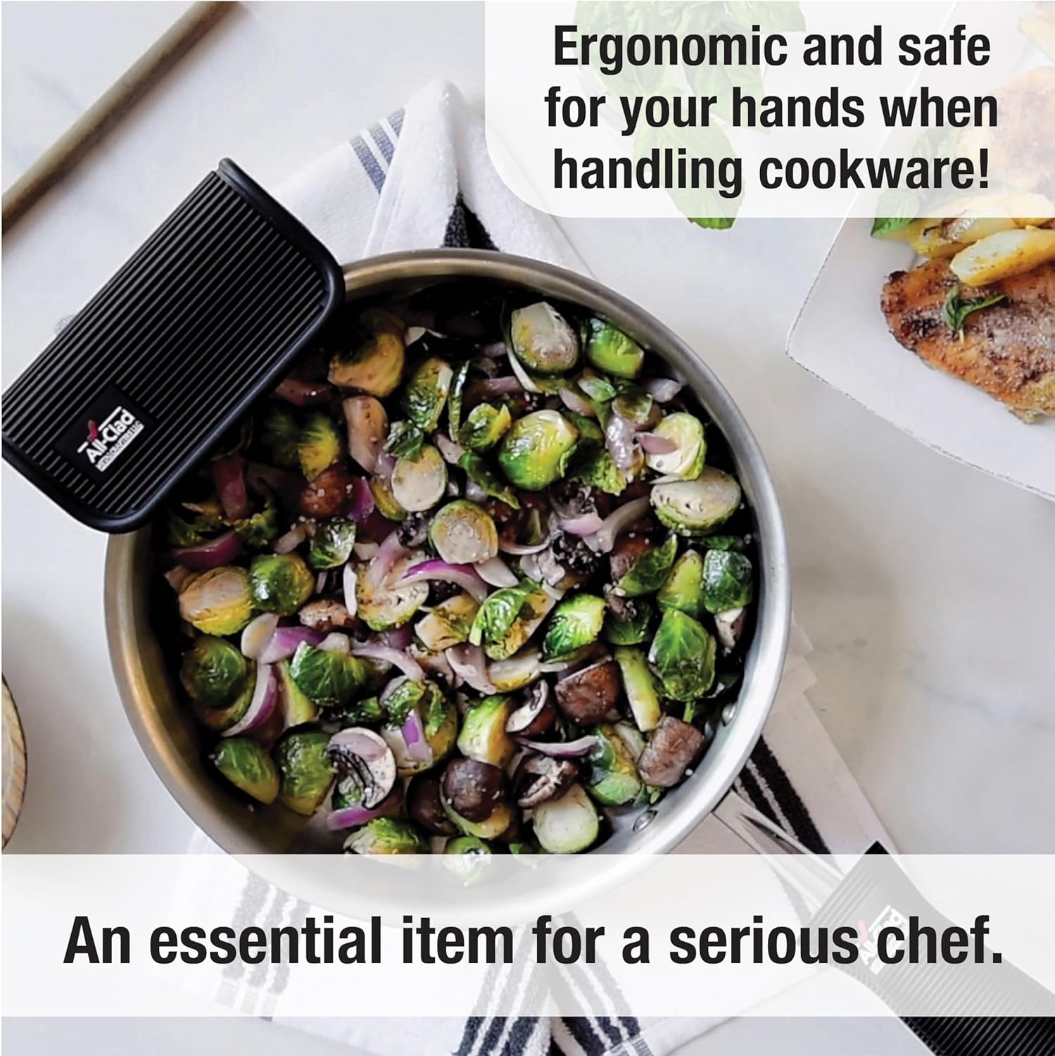 image:imageAllClad D3 3Ply Stainless Steel Cookware Set 7 Piece Induction Oven Broiler Safe 600F Pots and Pans Cookware SilverBlack