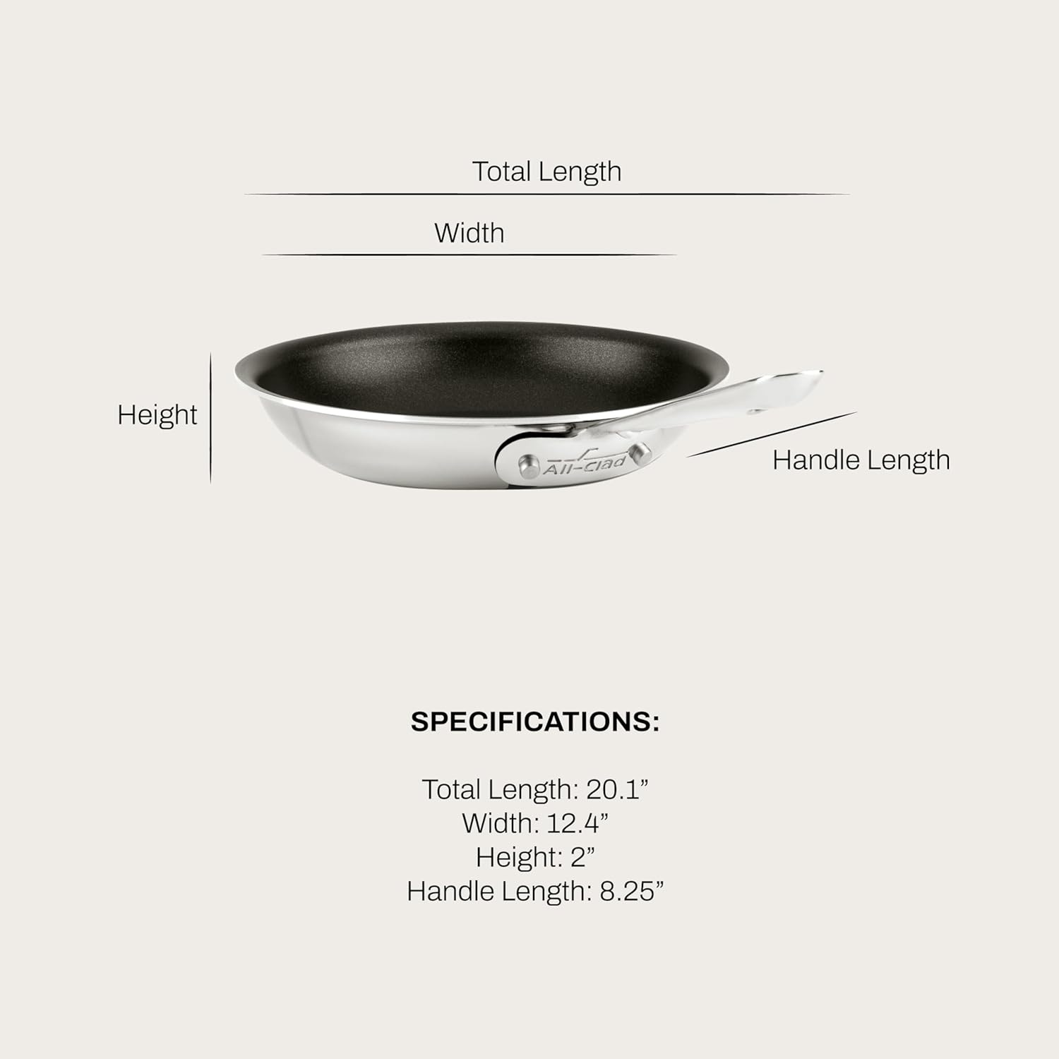 image:imageAllClad D3 Pro Nonstick 3ply Bonded Cookware Fry Pan 12 inch