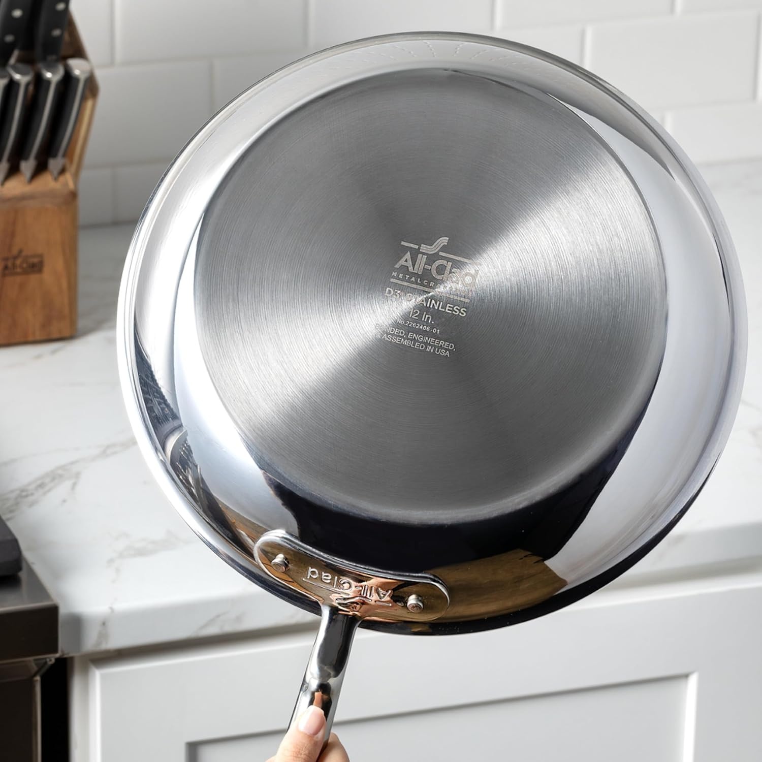 image:imageAllClad D3 Stainless Steel 10 inch Frying Pan Covered Made in the USA The Original Bonded Professional Cookware Oven Safe amp Induction Compatible10 Stainless Steel pan with lid