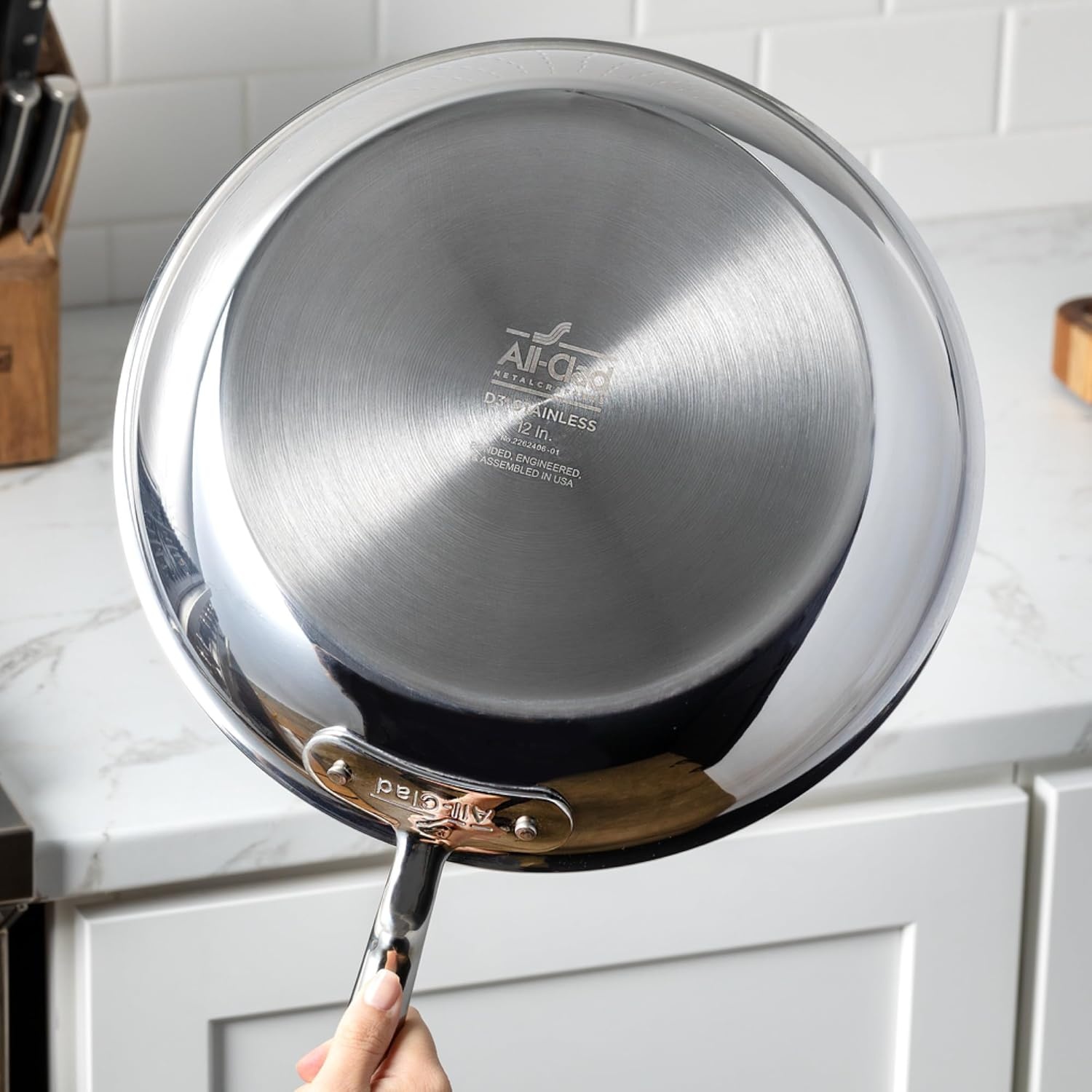 image:imageAllClad D3 Stainless Steel 10 inch Frying Pan Covered Made in the USA The Original Bonded Professional Cookware Oven Safe amp Induction Compatible14 Stainless Steel wok