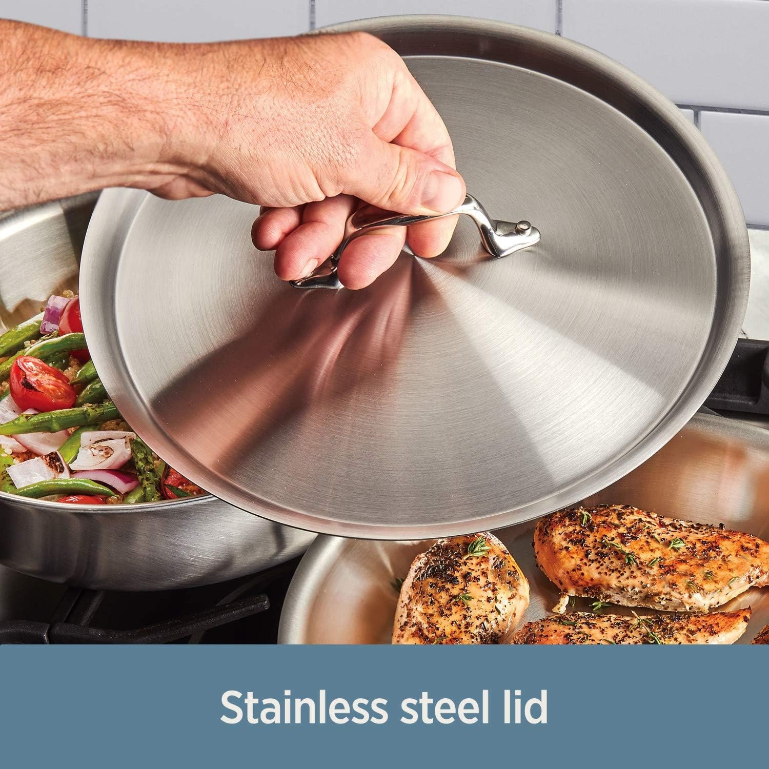 image:imageAllClad D3 Stainless Steel 2 Quart Sauce Pan With Lid Made in the USA The Original Bonded Professional Cookware Oven Safe amp Induction Compatible35 Quarts