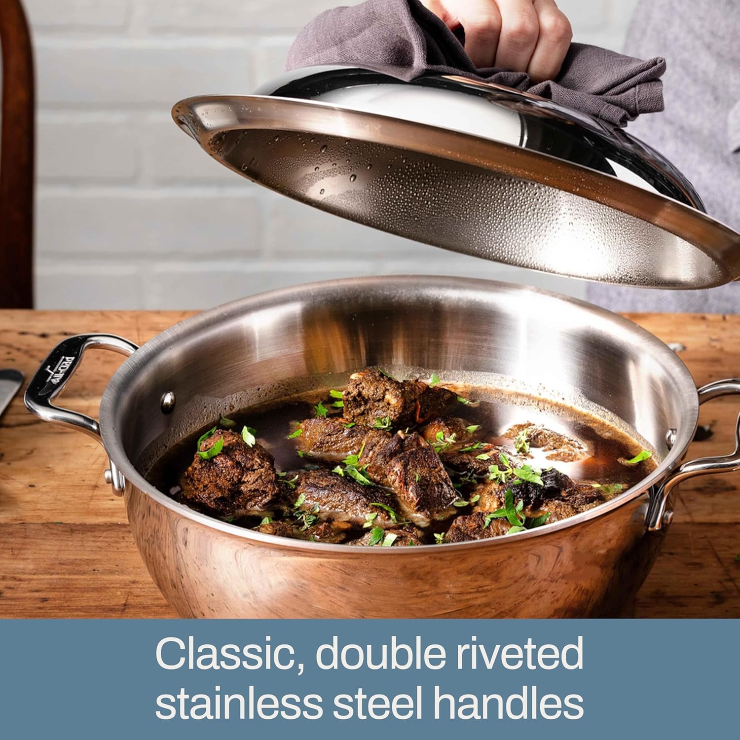 image:imageAllClad D3 Stainless Steel 7 Piece Cookware Set Made in USA Includes Frying Pans Saucepan Sautpan Stockpot Professional Grade Oven Safe amp Induction CompatibleSilver
