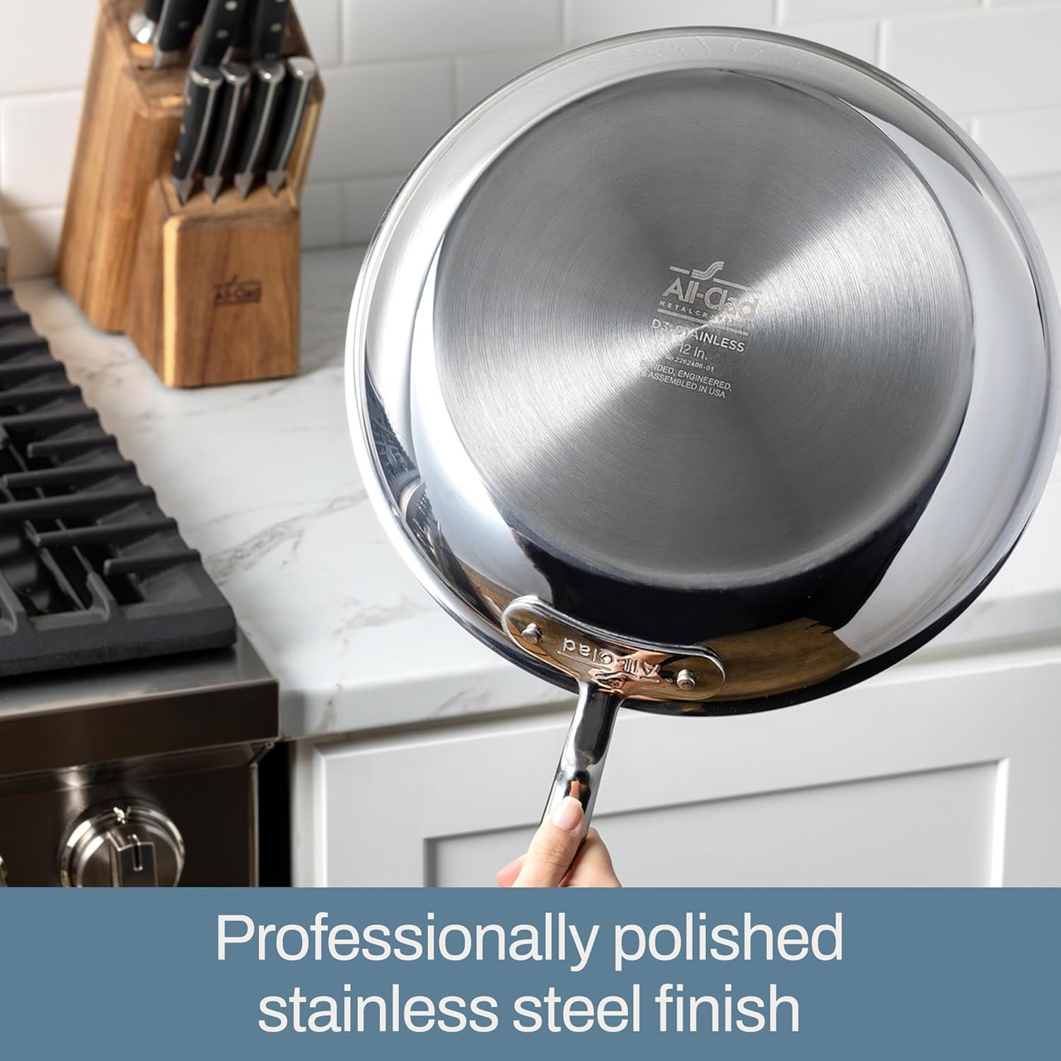 image:imageAllClad D3 Stainless Steel 8 inch Frying Pan Made in the USA The Original Bonded Professional Cookware Oven Safe amp Induction Compatible10 Stainless Steel Frying pan