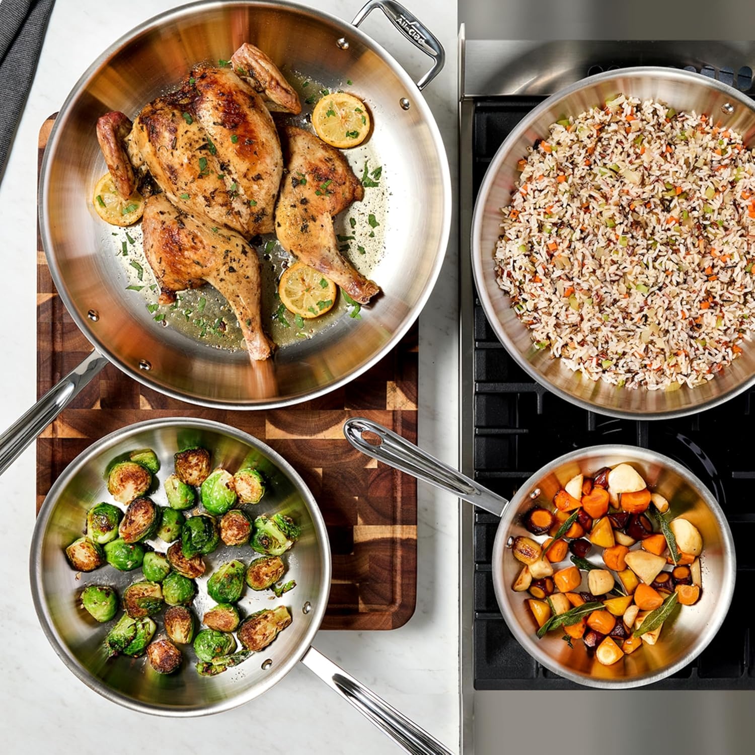 image:imageAllClad D3 Stainless Steel 8 inch Frying Pan Made in the USA The Original Bonded Professional Cookware Oven Safe amp Induction Compatible10 Stainless Steel Frying pan