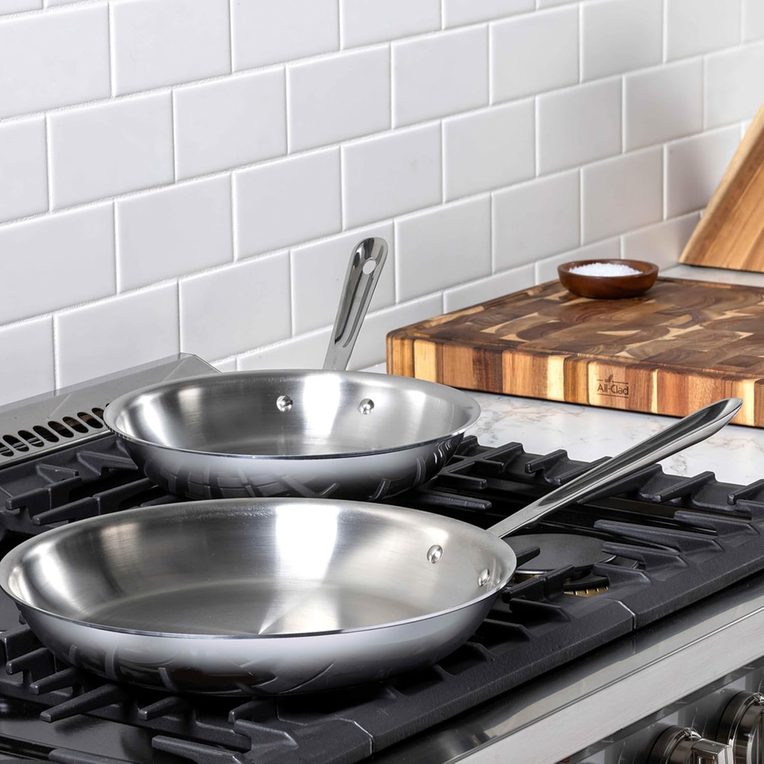 image:imageAllClad D3 Stainless Steel 8 inch Frying Pan Made in the USA The Original Bonded Professional Cookware Oven Safe amp Induction Compatible10 inch 12 inch Fry Pan Set