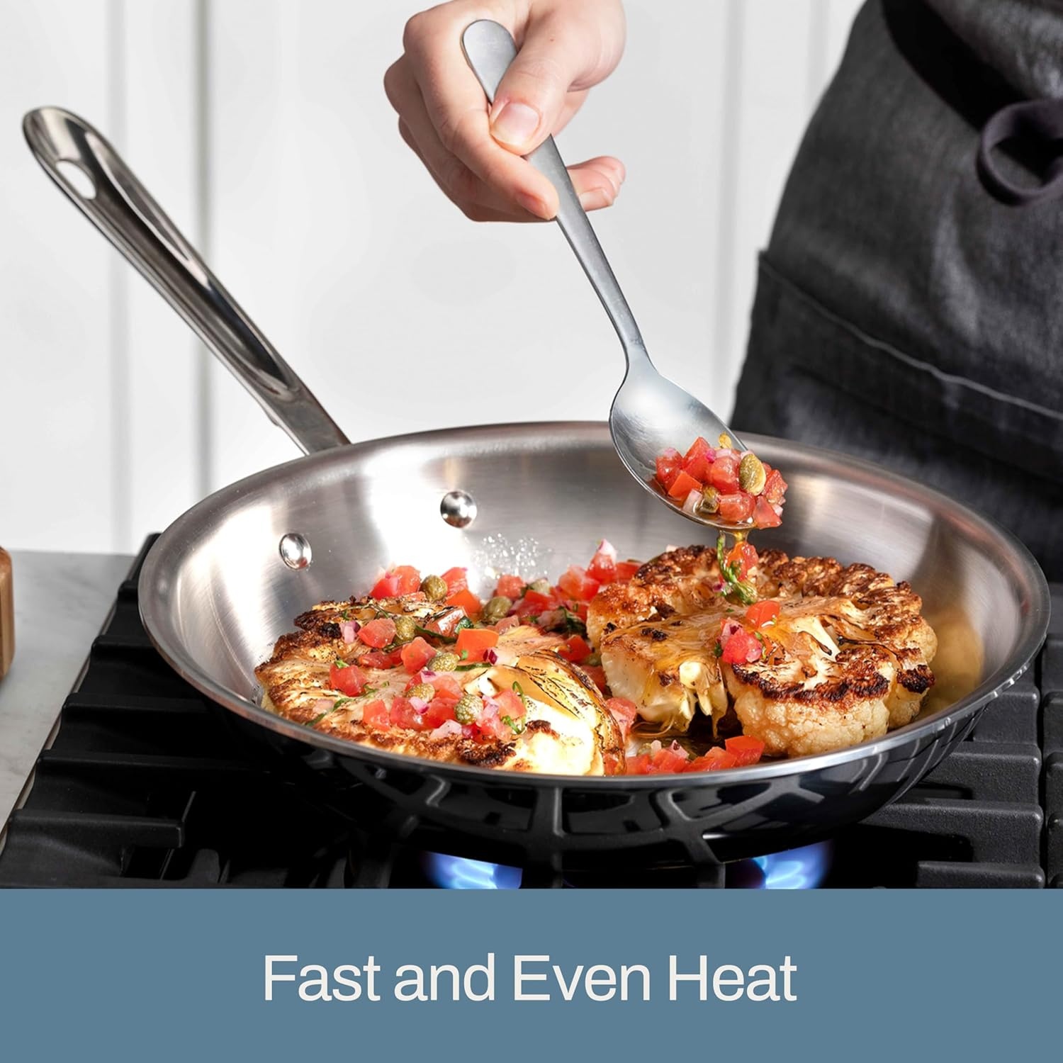 image:imageAllClad D3 Stainless Steel 8 inch Frying Pan Made in the USA The Original Bonded Professional Cookware Oven Safe amp Induction Compatible10 inch 12 inch Fry Pan Set