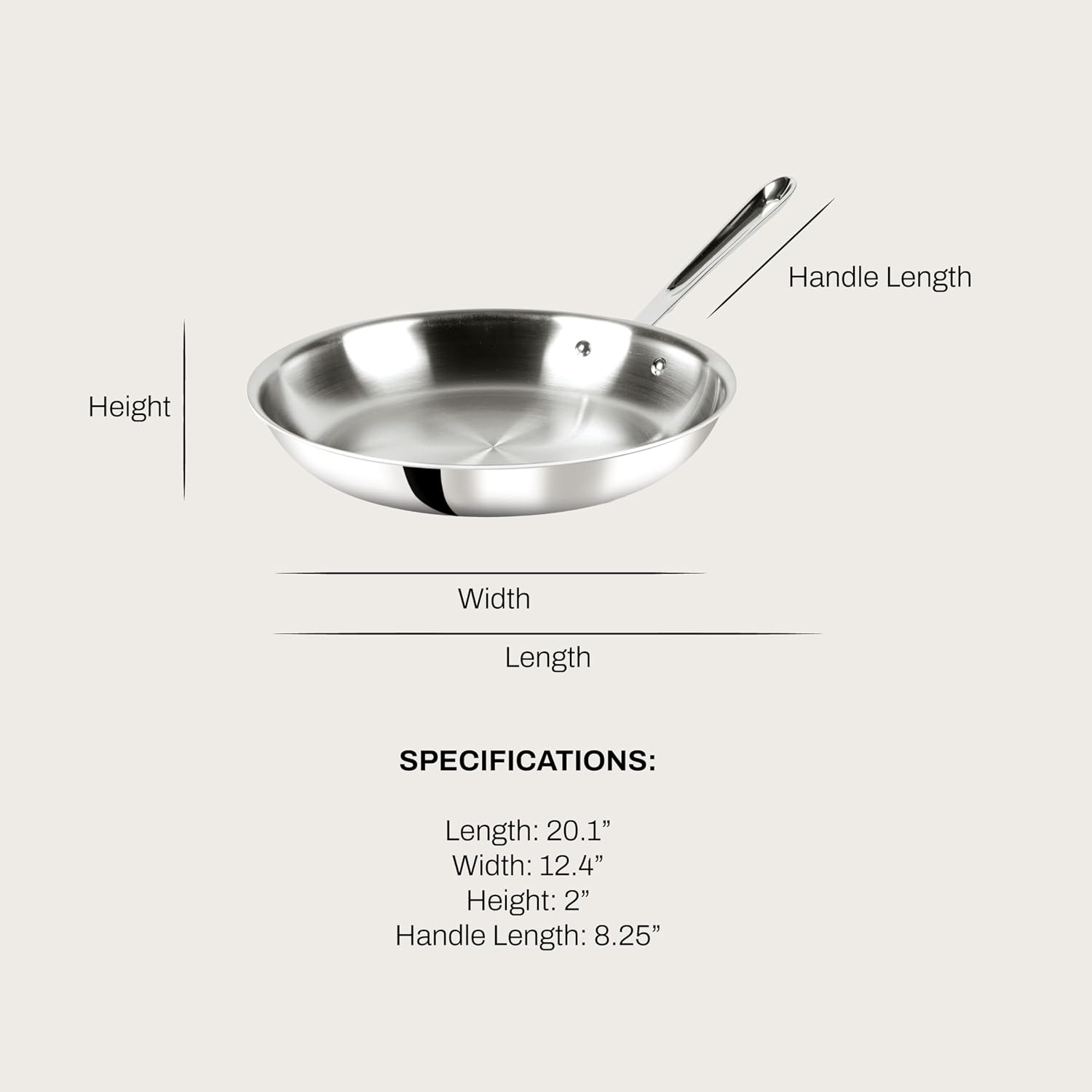 image:imageAllClad D3 Stainless Steel 8 inch Frying Pan Made in the USA The Original Bonded Professional Cookware Oven Safe amp Induction Compatible12 Stainless Steel Frying pan