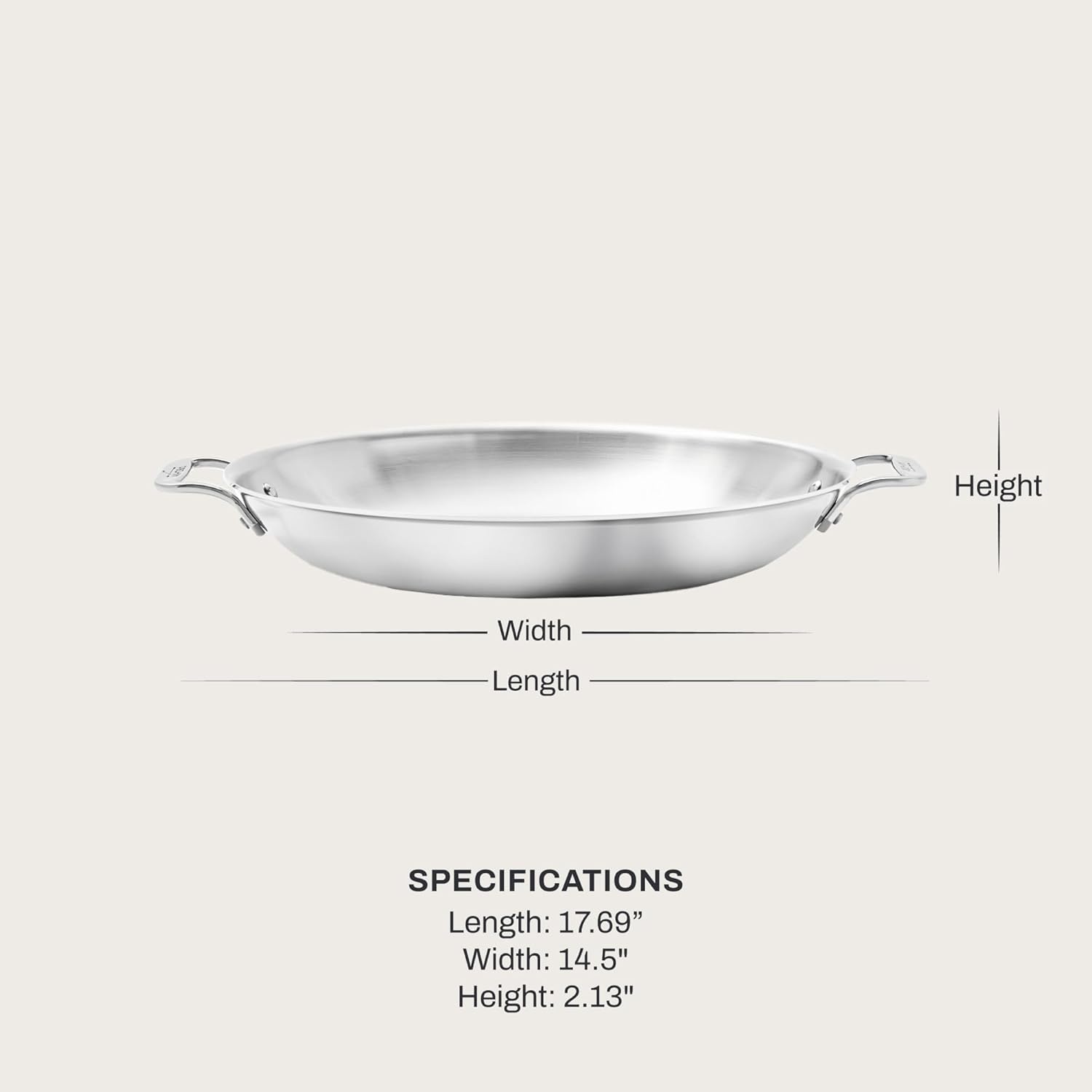 image:imageAllClad D3 Stainless Steel 8 inch Frying Pan Made in the USA The Original Bonded Professional Cookware Oven Safe amp Induction Compatible14 Stainless Steel Paella Pan