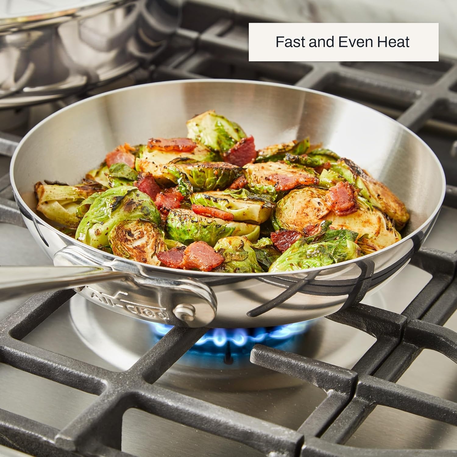 image:imageAllClad D3 Stainless Steel 8 inch Frying Pan Made in the USA The Original Bonded Professional Cookware Oven Safe amp Induction Compatible75 Inch