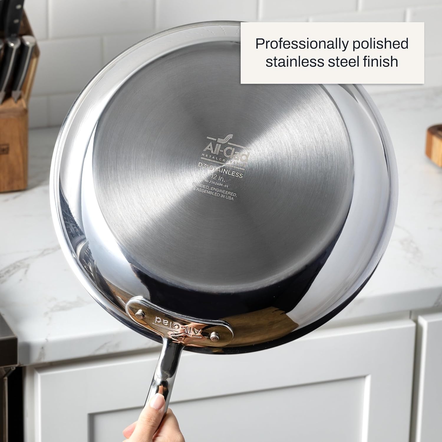 image:imageAllClad D3 Stainless Steel 8 inch Frying Pan Made in the USA The Original Bonded Professional Cookware Oven Safe amp Induction Compatible75 Inch