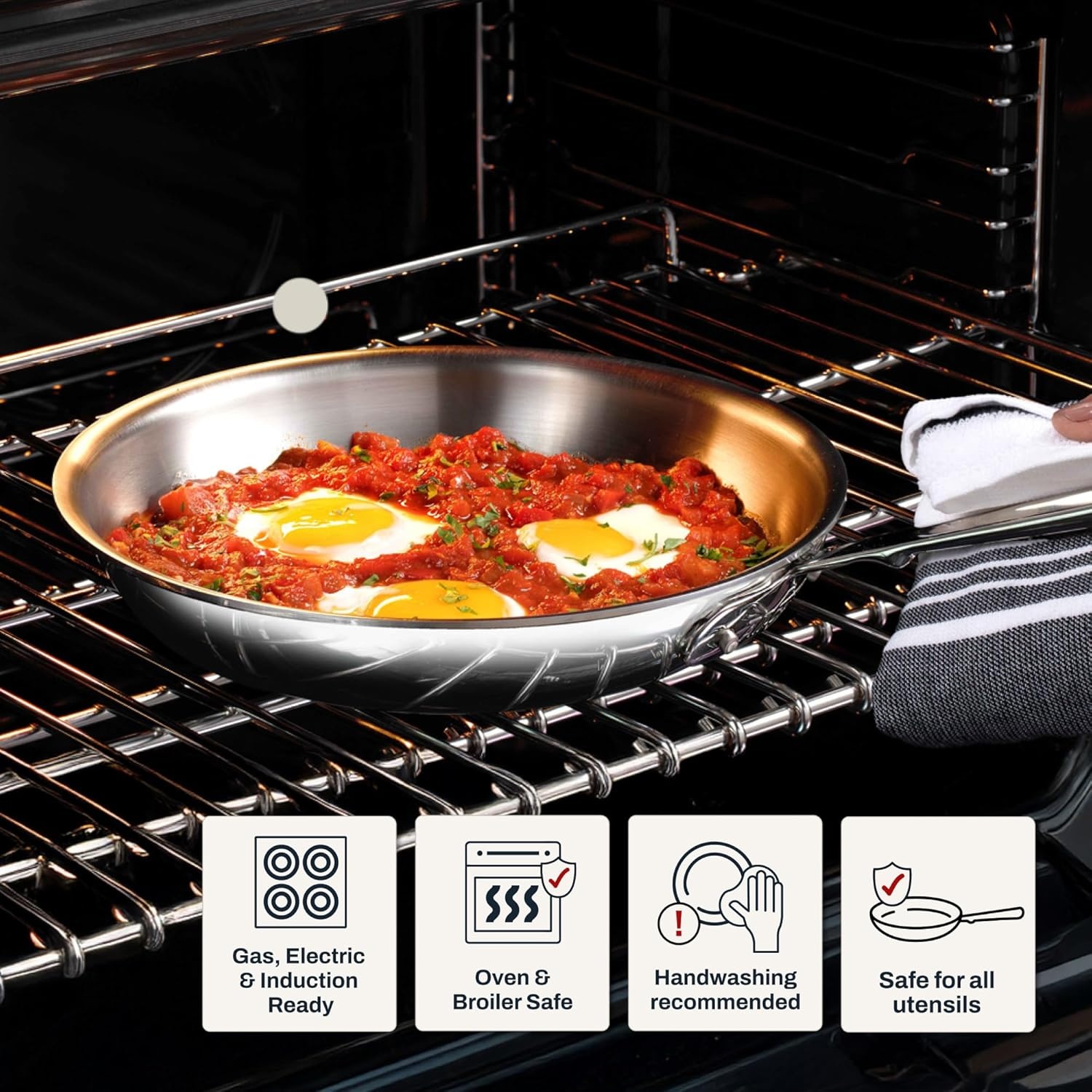 image:imageAllClad D3 Stainless Steel 8 inch Frying Pan Made in the USA The Original Bonded Professional Cookware Oven Safe amp Induction Compatible8 Stainless Steel Frying pan
