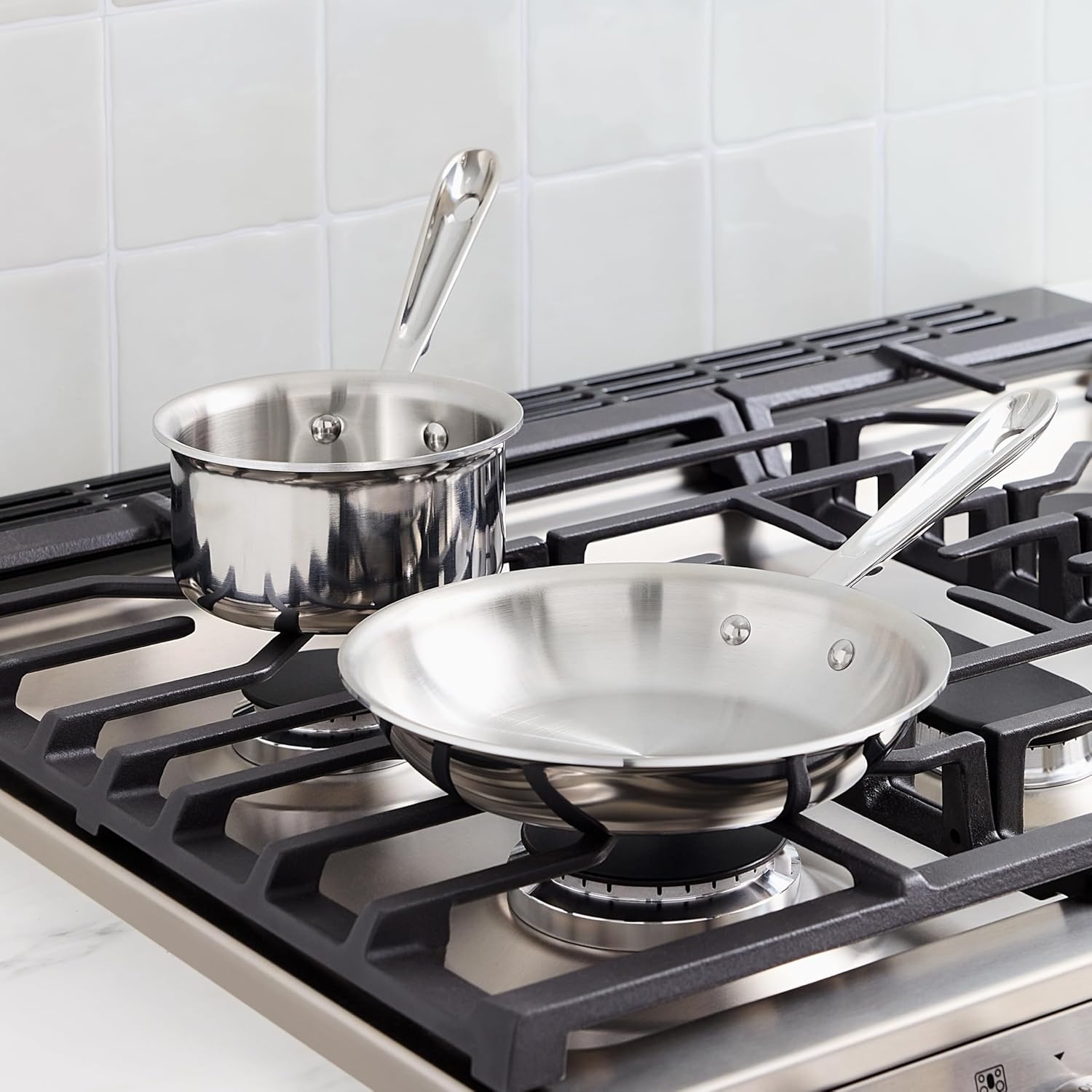 image:imageAllClad D3 Stainless Steel 8 inch Frying Pan Made in the USA The Original Bonded Professional Cookware Oven Safe amp Induction Compatible8 Stainless Steel Fry Pan 1Qt Sauce Pan Set