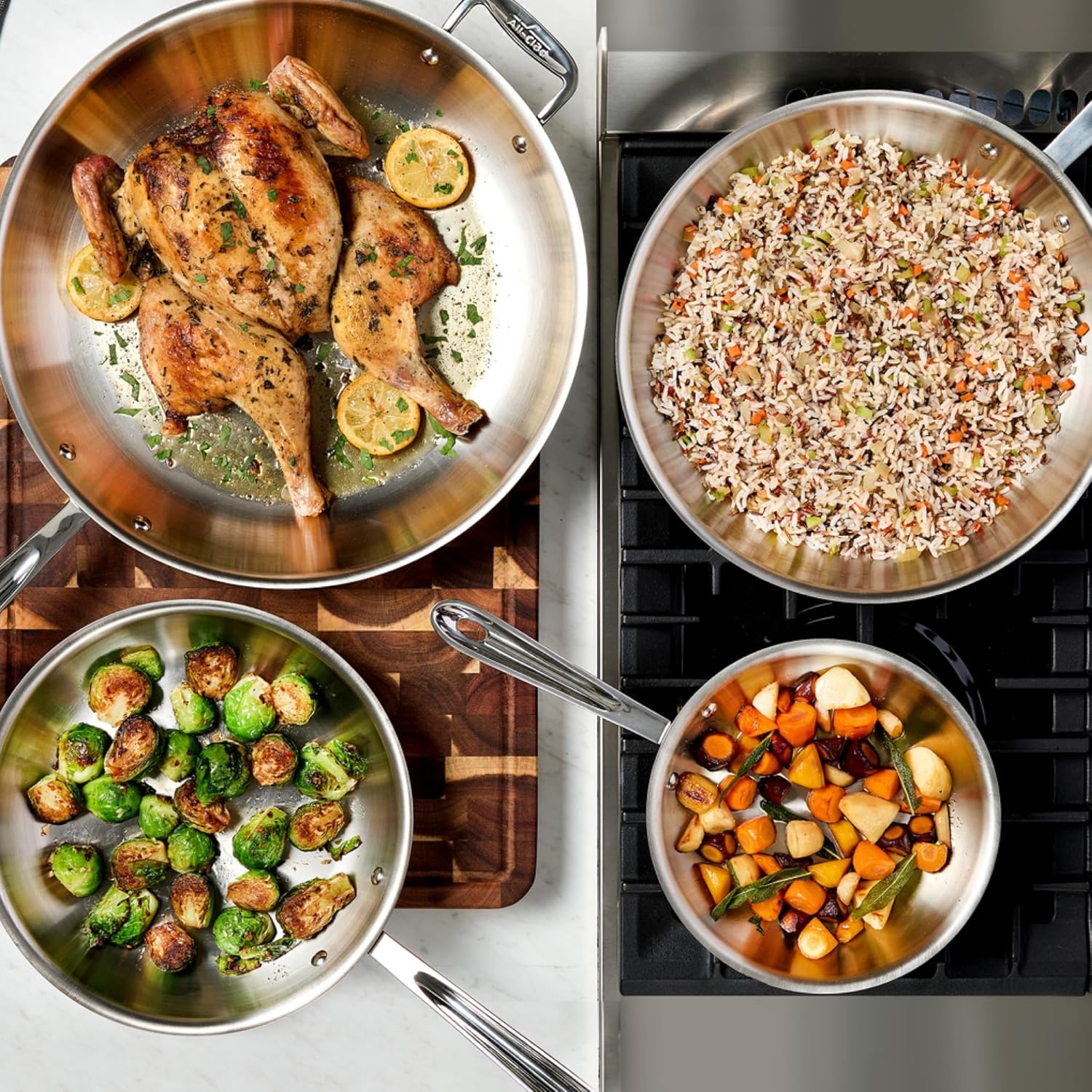 image:imageAllClad D3 Stainless Steel 8 inch Frying Pan Made in the USA The Original Bonded Professional Cookware Oven Safe amp Induction Compatible8 Stainless Steel Frying pan