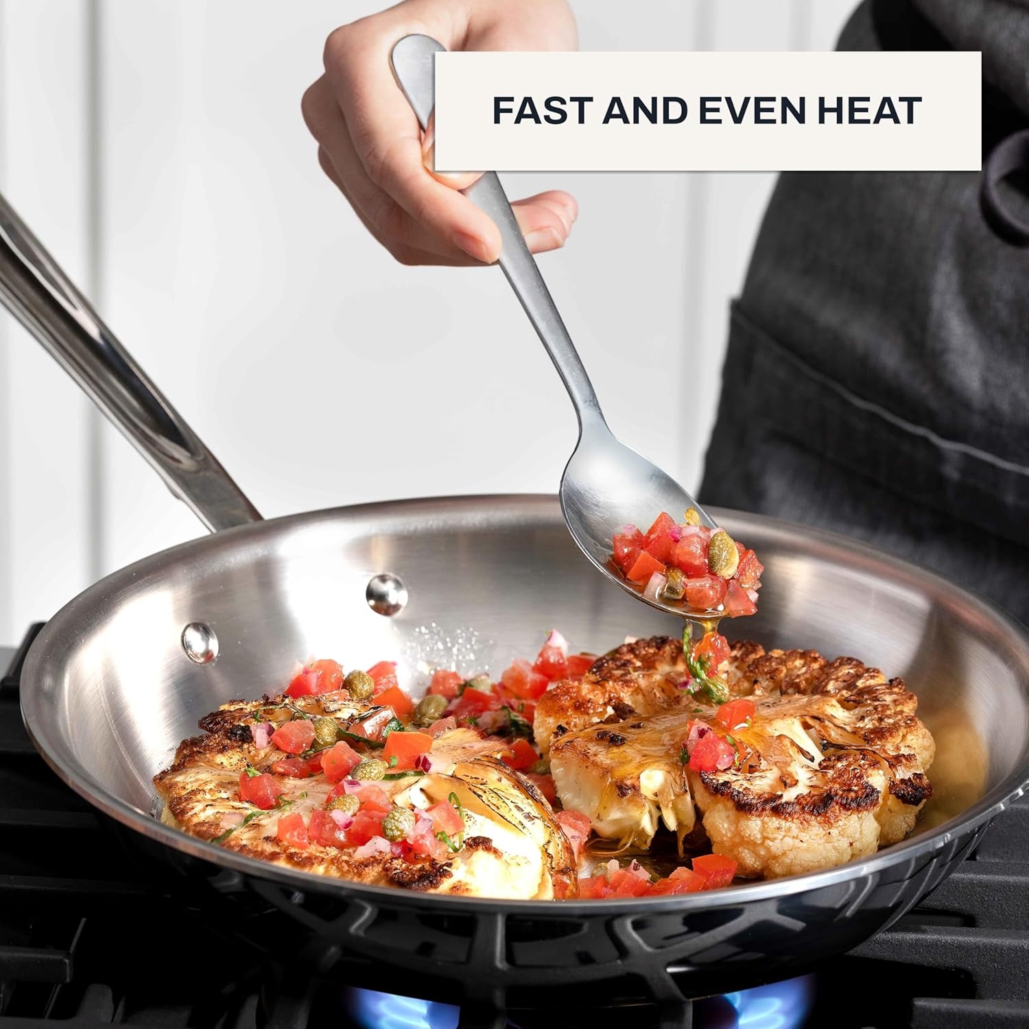 image:imageAllClad D3 Stainless Steel 8 inch Frying Pan Made in the USA The Original Bonded Professional Cookware Oven Safe amp Induction Compatible8 Stainless Steel Fry Pan 1Qt Sauce Pan Set