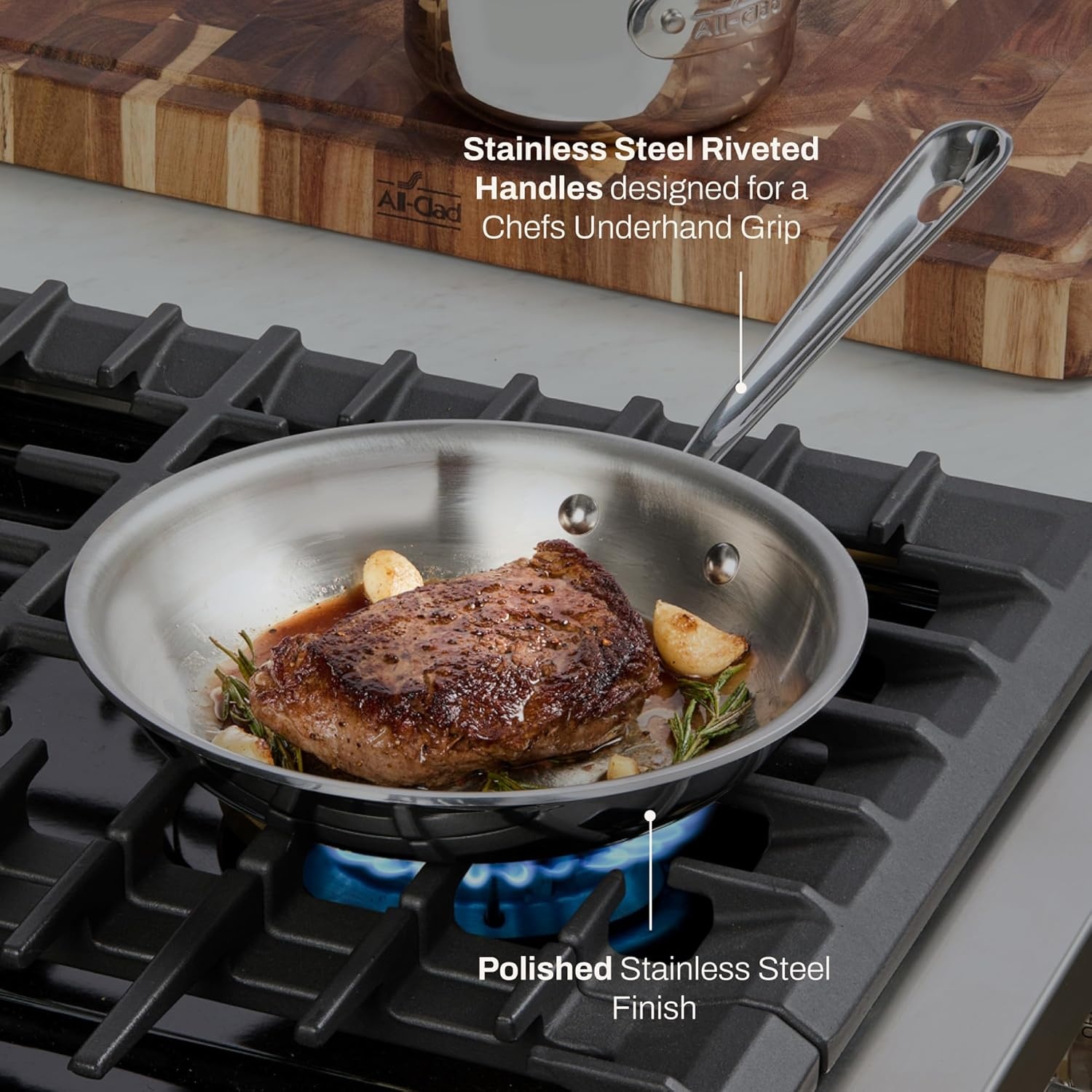 image:imageAllClad D3 Stainless Steel 8 inch Frying Pan Made in the USA The Original Bonded Professional Cookware Oven Safe amp Induction Compatible8 Stainless Steel Frying pan