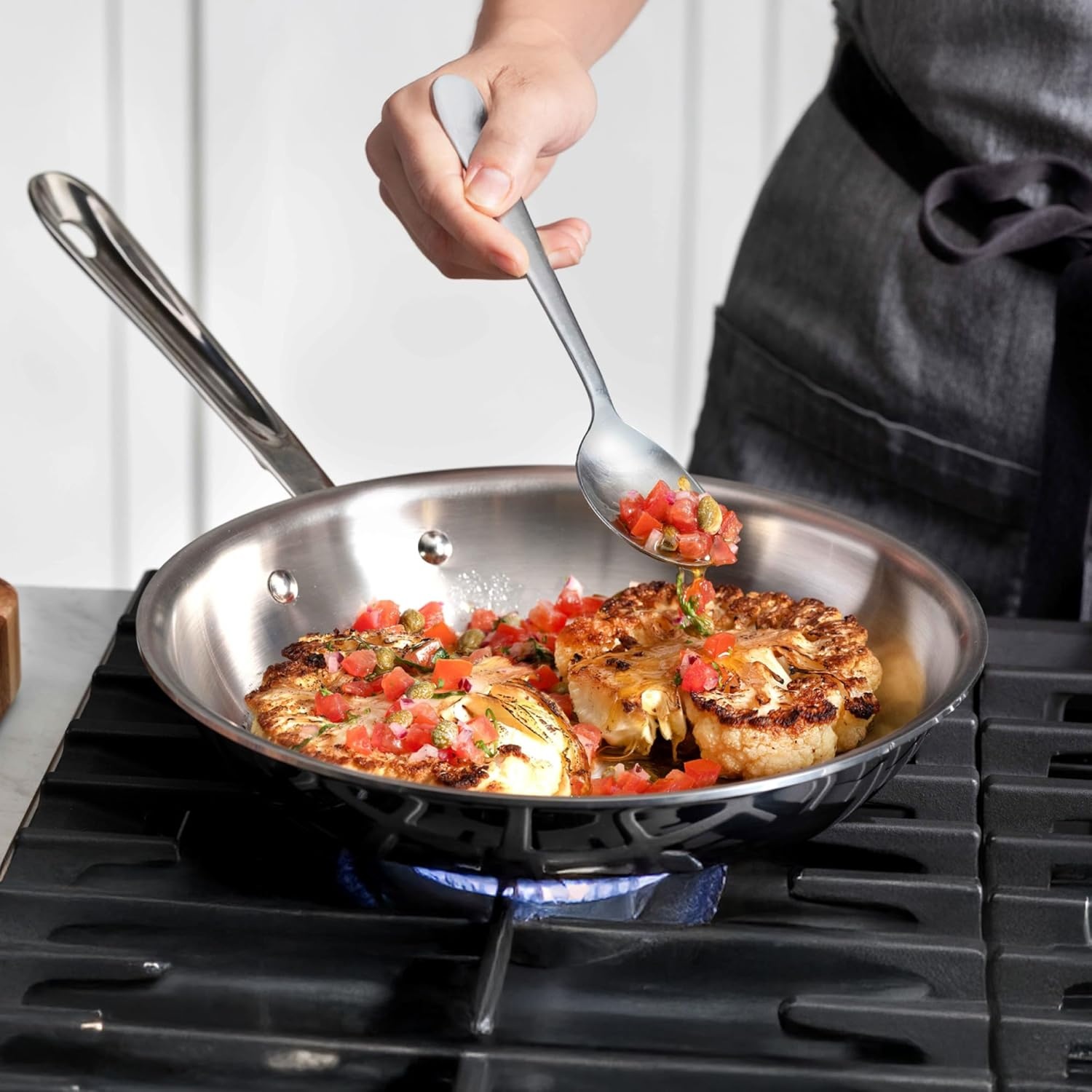 image:imageAllClad D3 Stainless Steel 8 inch Frying Pan Made in the USA The Original Bonded Professional Cookware Oven Safe amp Induction Compatible8 Stainless Steel Frying pan