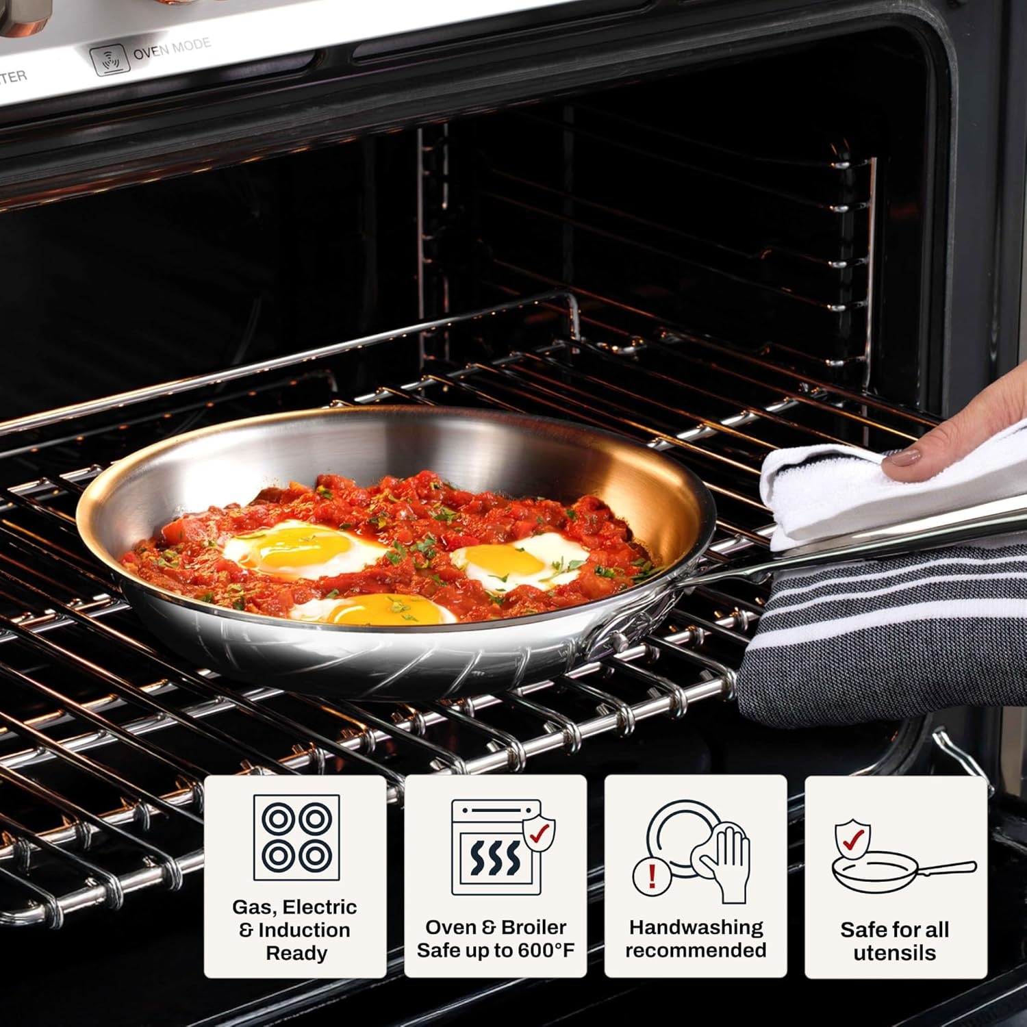 image:imageAllClad D3 Stainless Steel 8 inch Frying Pan Made in the USA The Original Bonded Professional Cookware Oven Safe amp Induction Compatible8 and 10 Stainless Steel Frying pan set