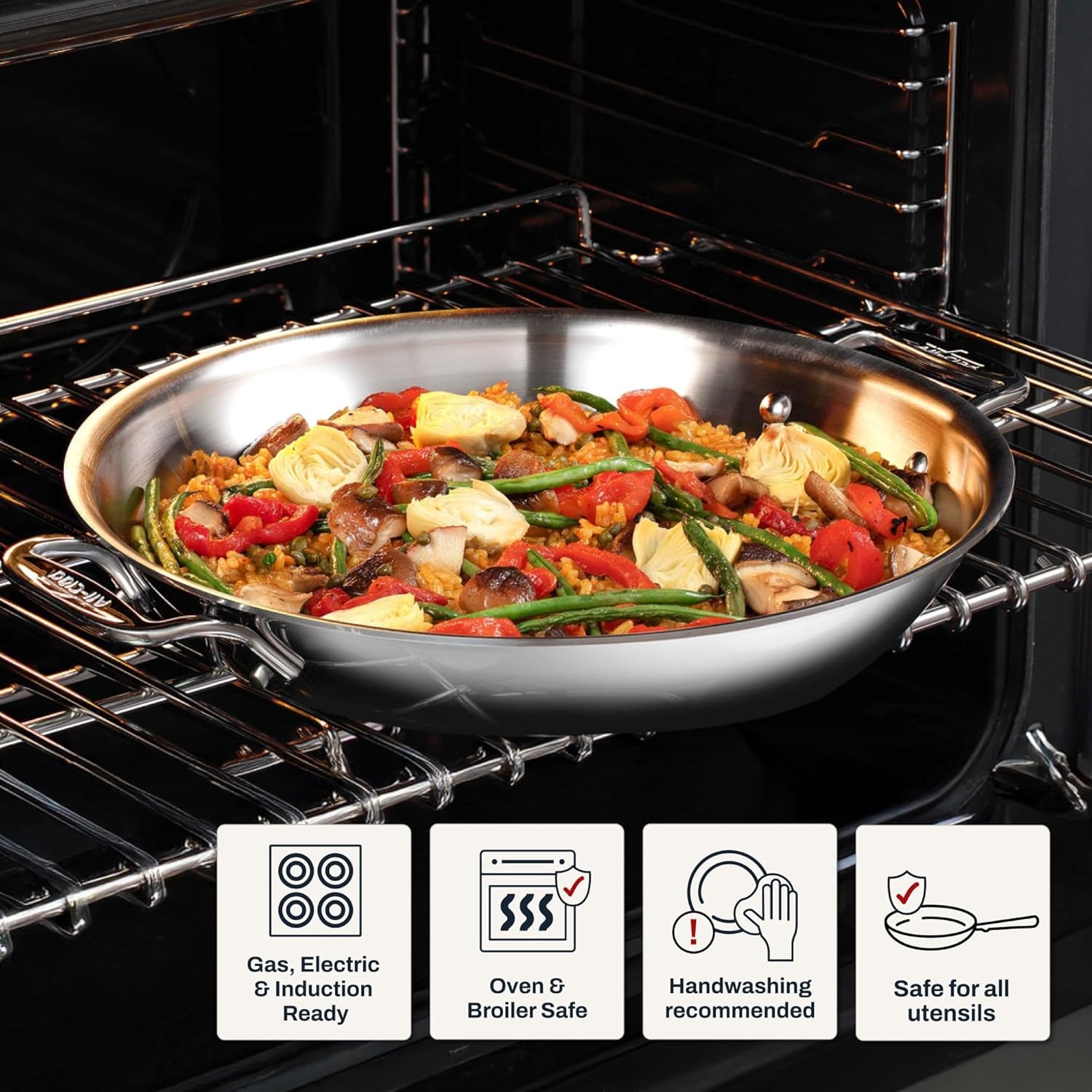 image:imageAllClad D3 Stainless Steel Non Stick 3 Quart Braiser Pan Made in the USA The Original Bonded Professional Cookware Oven Safe amp Induction Compatible