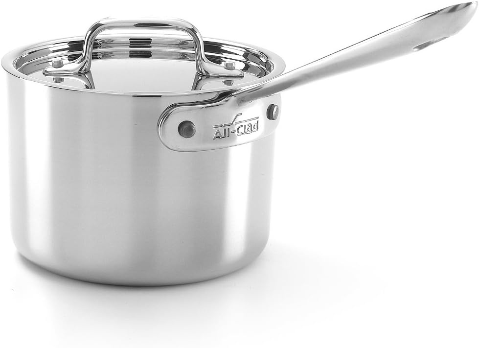 image:imageAllClad D5 5Ply Brushed Stainless Steel Sauce Pan 15 Quart Induction Oven Broiler Safe 600F Pots and Pans Cookware SilverStainless Steel