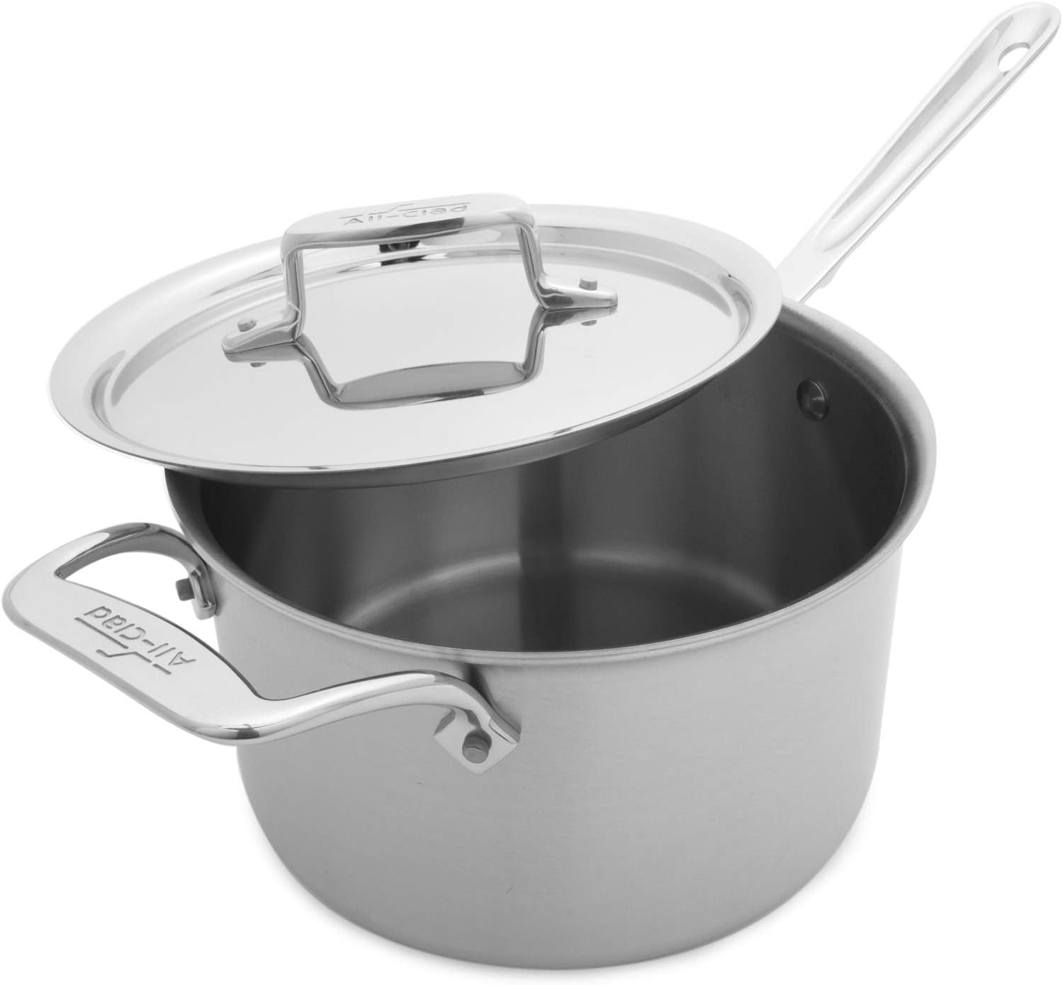 image:imageAllClad D5 5Ply Brushed Stainless Steel Sauce Pan 15 Quart Induction Oven Broiler Safe 600F Pots and Pans Cookware SilverStainless Steel Silver