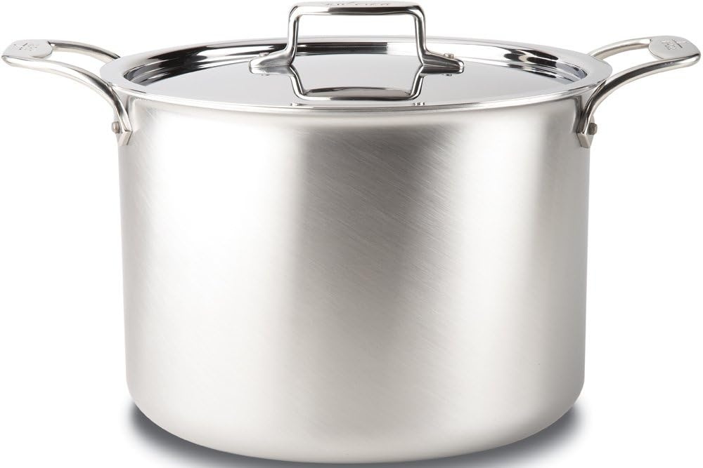 image:imageAllClad D5 5Ply Brushed Stainless Steel Stockpot 8 Quart Induction Oven Broiler Safe 600F Pots and Pans Cookware SilverSilver