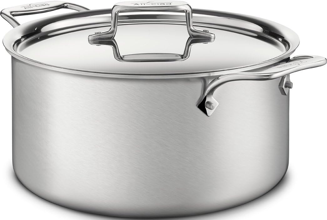 image:imageAllClad D5 5Ply Brushed Stainless Steel Stockpot 8 Quart Induction Oven Broiler Safe 600F Pots and Pans Cookware SilverSilver