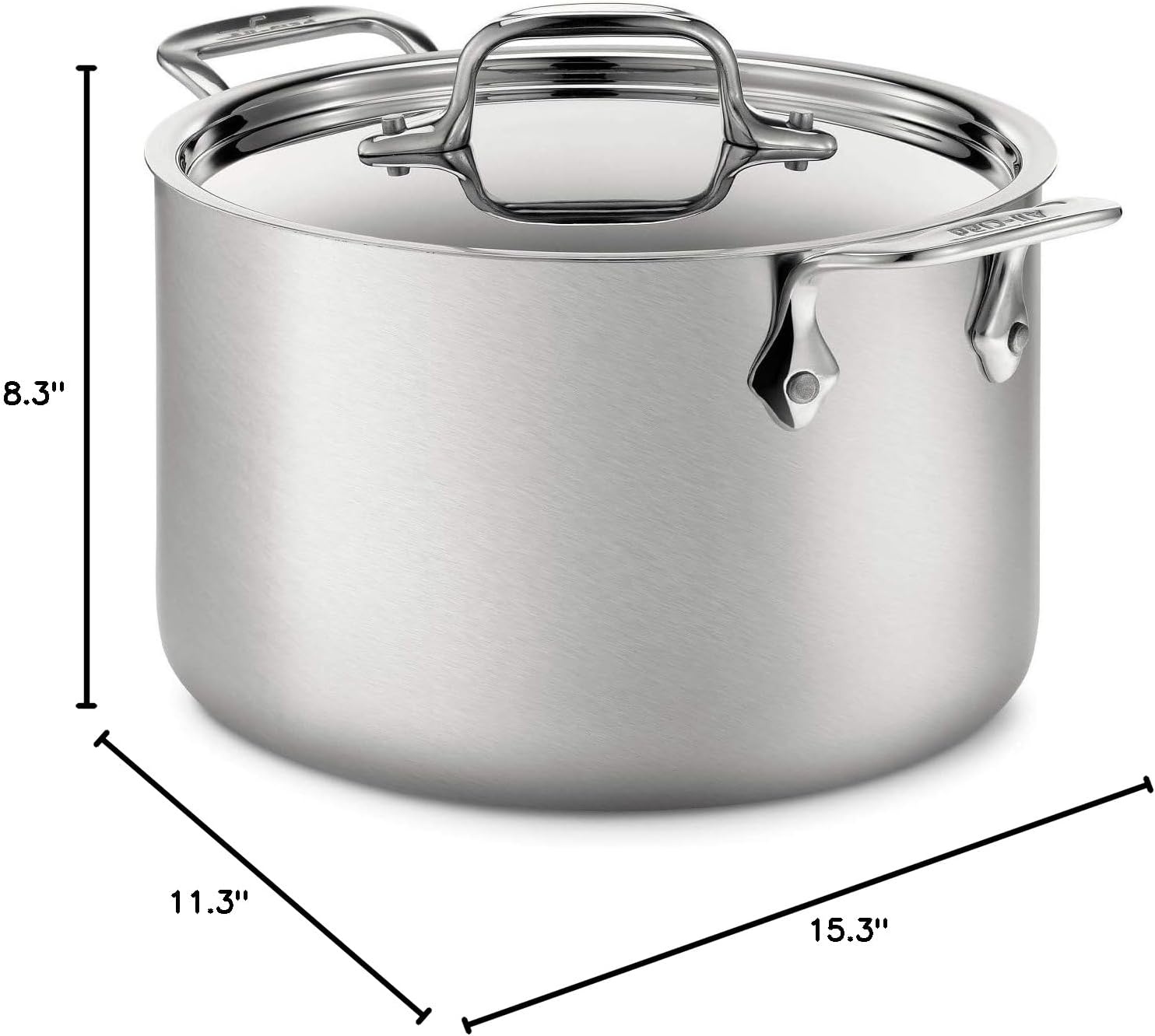 image:imageAllClad D5 5Ply Brushed Stainless Steel Stockpot 8 Quart Induction Oven Broiler Safe 600F Pots and Pans Cookware SilverSilver