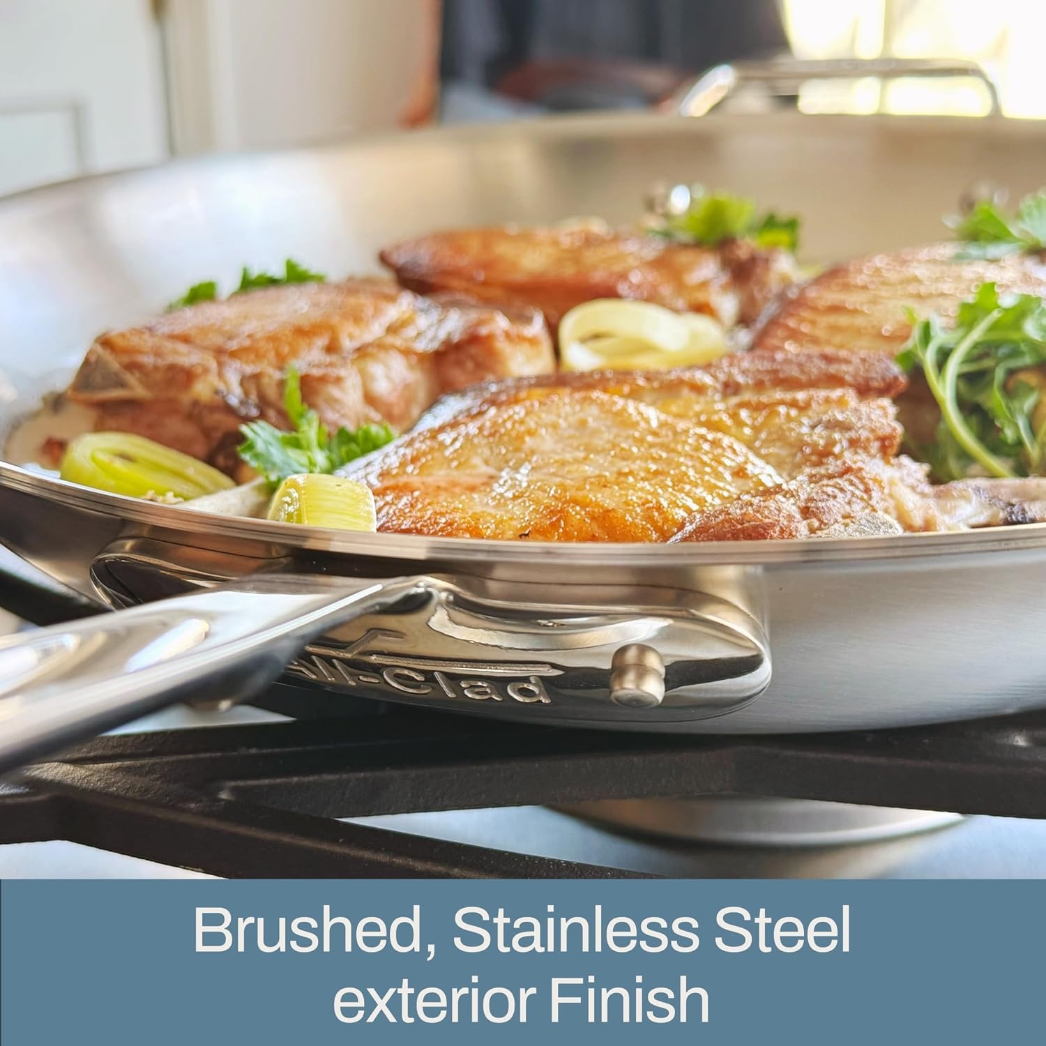 image:imageAllClad D5 Stainless Steel Core 14 Inch Frying Pan Covered Made in the USA The Upgrade for Supremely Even Heat Oven Safe amp Induction Compatible Cookware14Inch W Lid