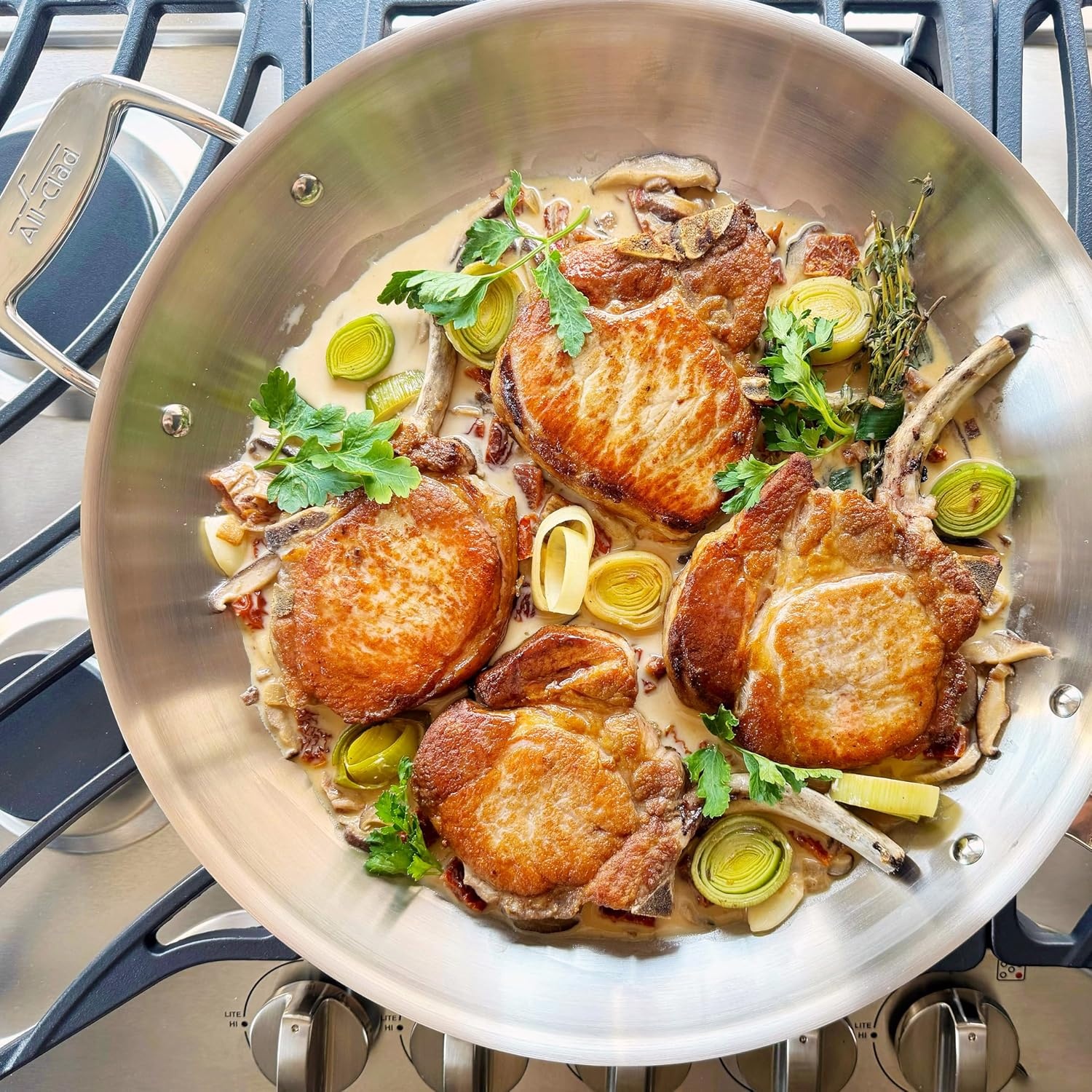 image:imageAllClad D5 Stainless Steel Core 14 Inch Frying Pan Covered Made in the USA The Upgrade for Supremely Even Heat Oven Safe amp Induction Compatible Cookware14Inch W Lid