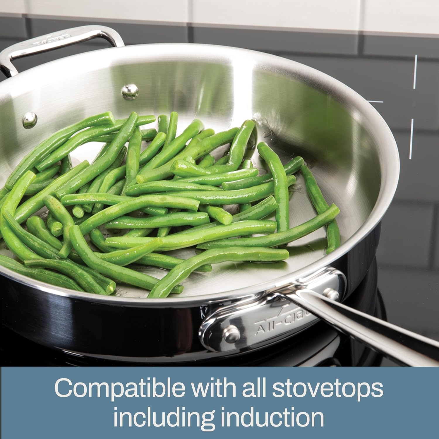 image:imageAllClad D5 Stainless Steel Core 14 Inch Frying Pan Covered Made in the USA The Upgrade for Supremely Even Heat Oven Safe amp Induction Compatible Cookware14Inch W Lid