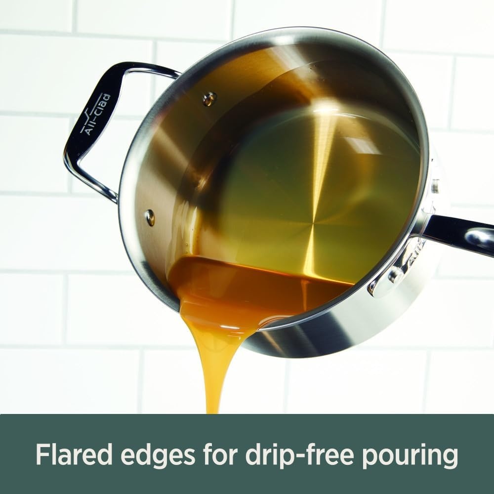 image:imageAllClad D5 Stainless Steel Core 3 Quart Saute Pan With Lid Made in the USA The Upgrade for Supremely Even Heat Oven Safe amp Induction Compatible CookwareSilver