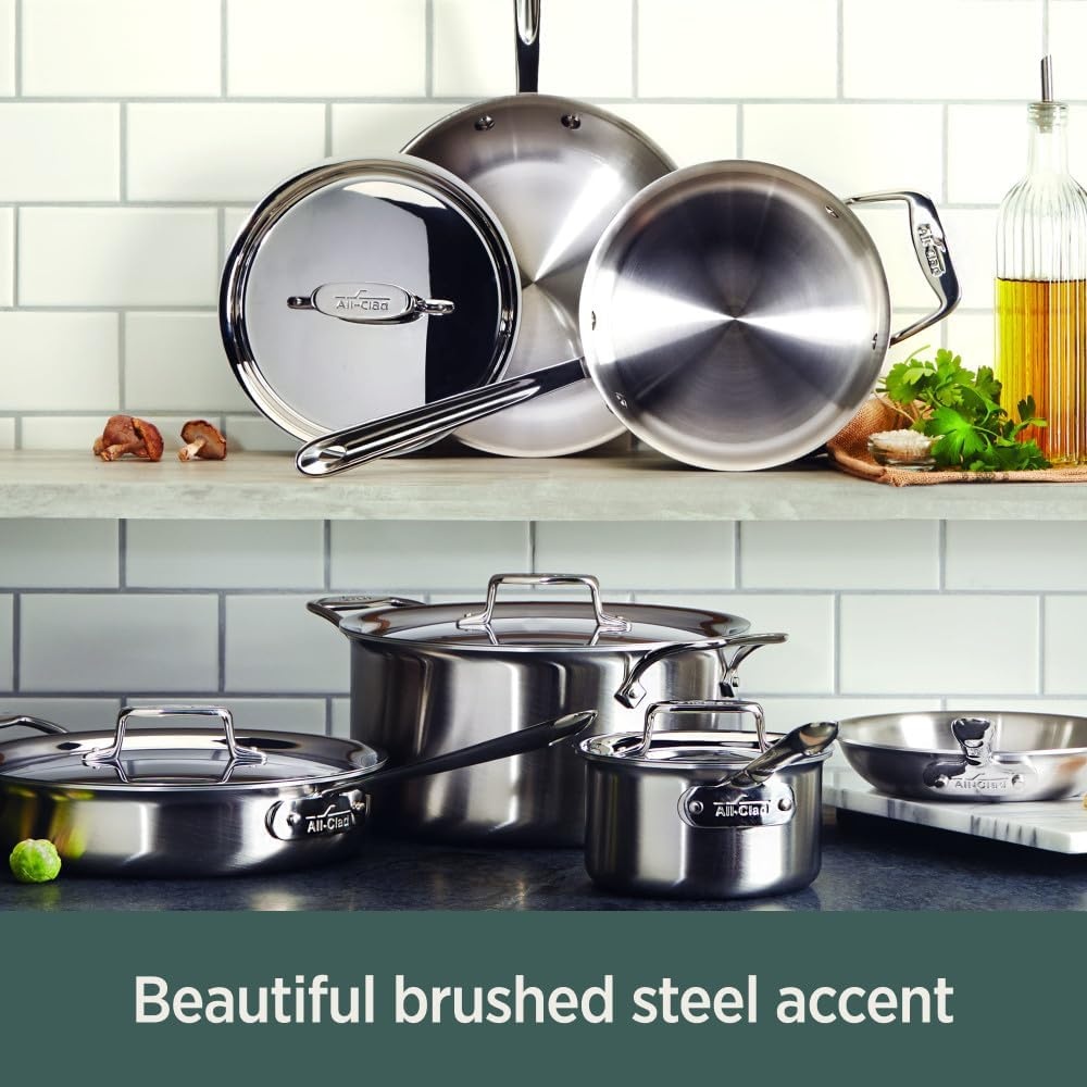 image:imageAllClad D5 Stainless Steel Core 3 Quart Saute Pan With Lid Made in the USA The Upgrade for Supremely Even Heat Oven Safe amp Induction Compatible CookwareSilver