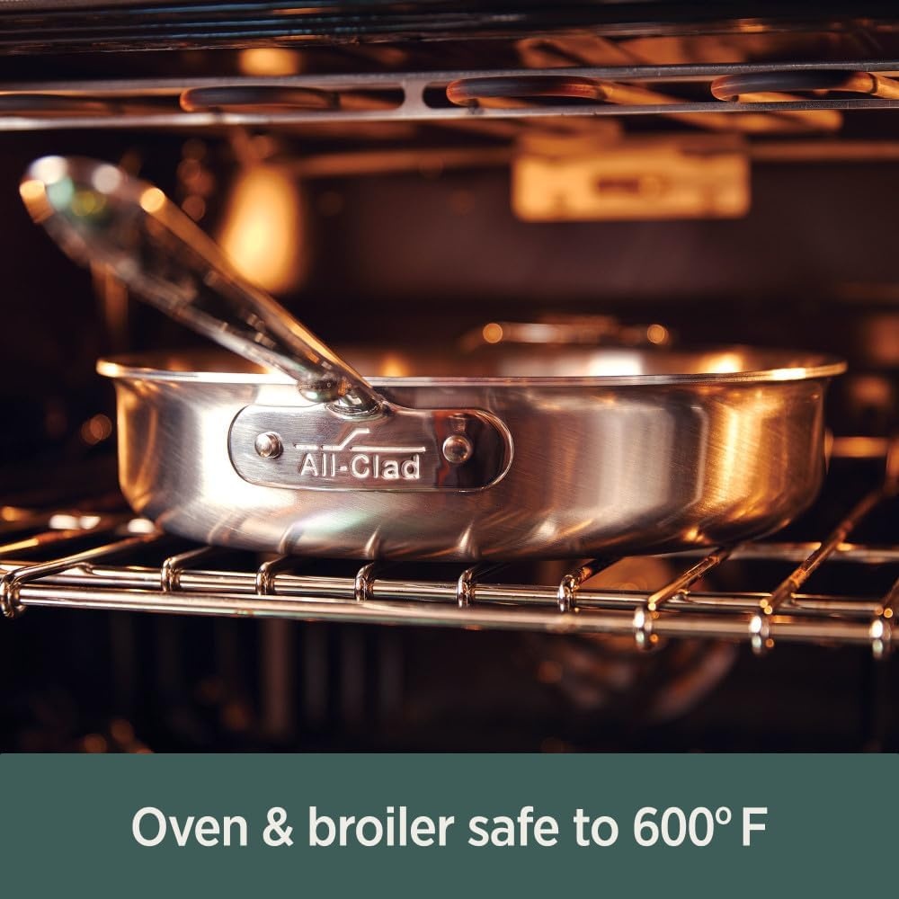 image:imageAllClad D5 Stainless Steel Core 3 Quart Saute Pan With Lid Made in the USA The Upgrade for Supremely Even Heat Oven Safe amp Induction Compatible CookwareSilver