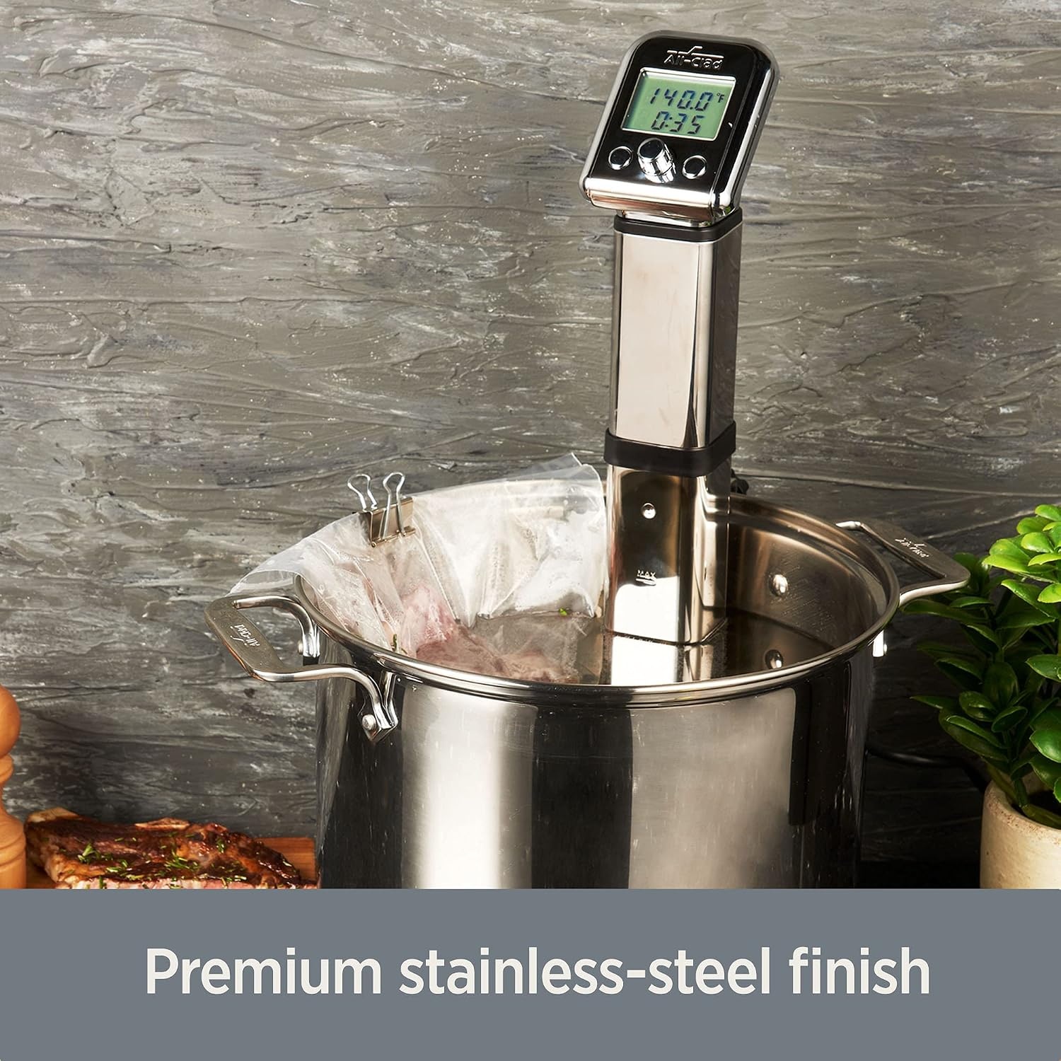 image:imageAllClad EH800D51 Sous Vide Professional Immersion Circulator Slow Cooker with Digital Display for Precise Cooking Results Silver