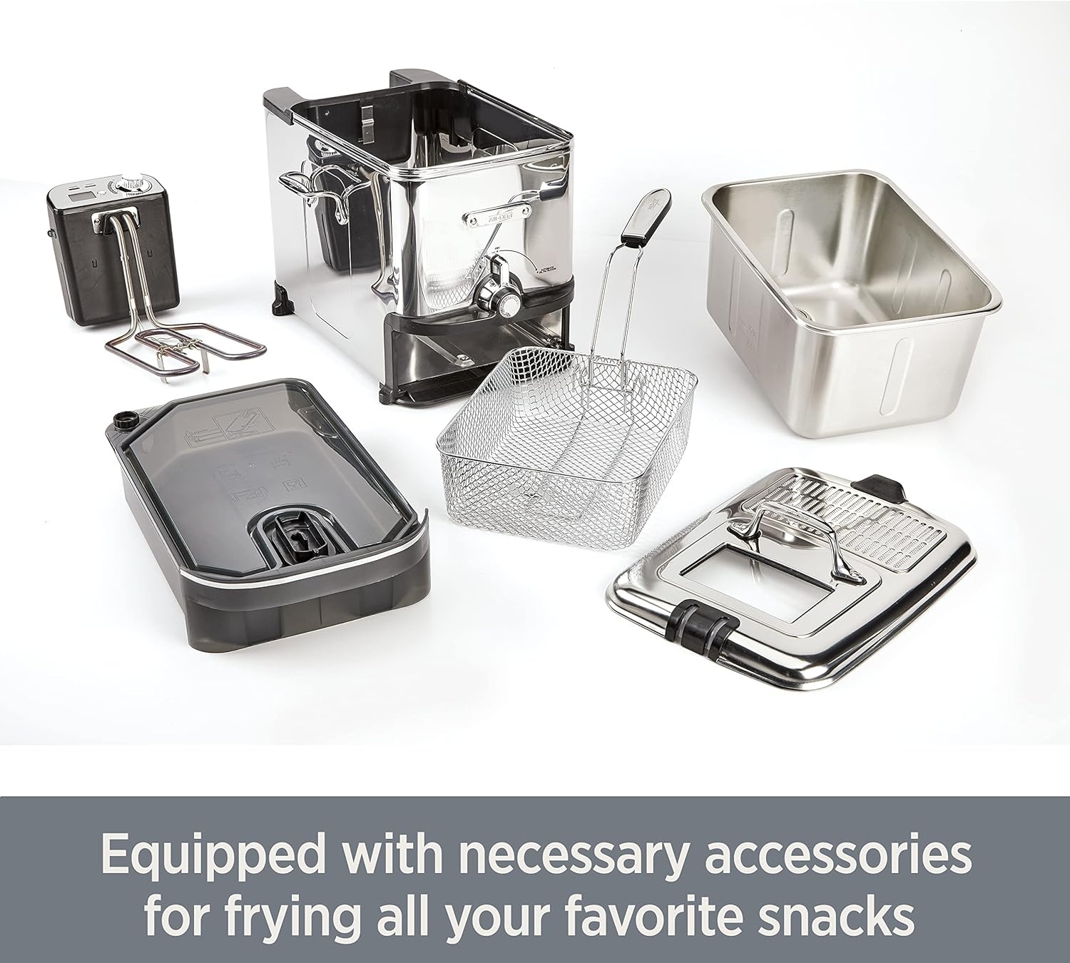 image:imageAllClad Electric Deep Fryer with Basket and Lid Stainless Steel Deep Fryer for Home Use 1700W Dishwasher Safe