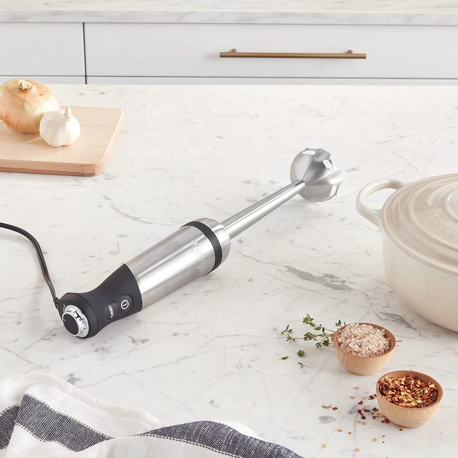 image:imageAllClad Electrics Stainless Steel Immersion Blender 2 Piece Turbo Function 600 Watts Detachable Variable Speed Control Hand Blander 914inch914inch