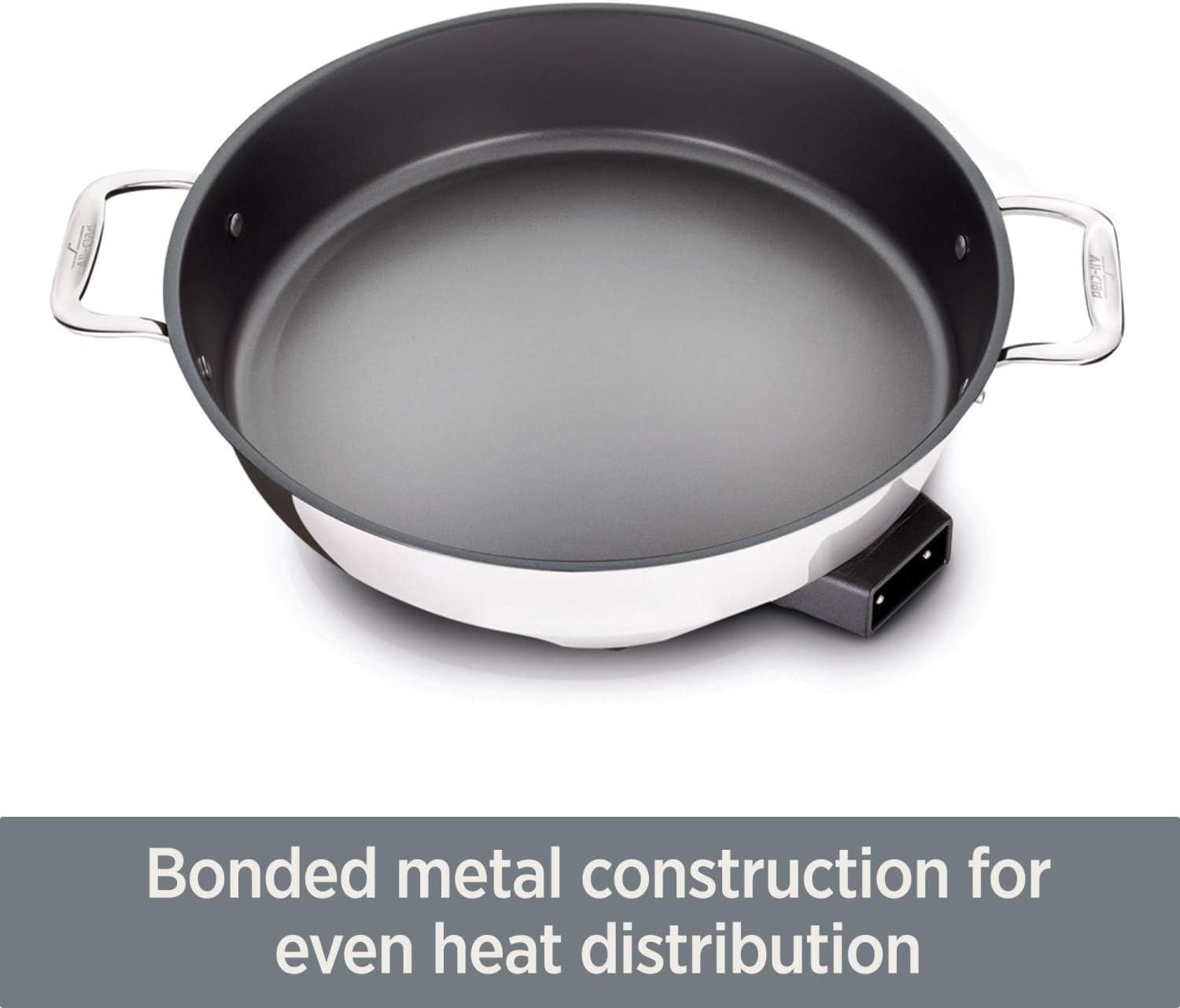 image:imageAllClad Electrics Stainless Steel and Nonstick Surface Skillet 7 Quart 1800 Watts Temp Control Cookware Pots and Pans Oven Broil Dishwasher Safe