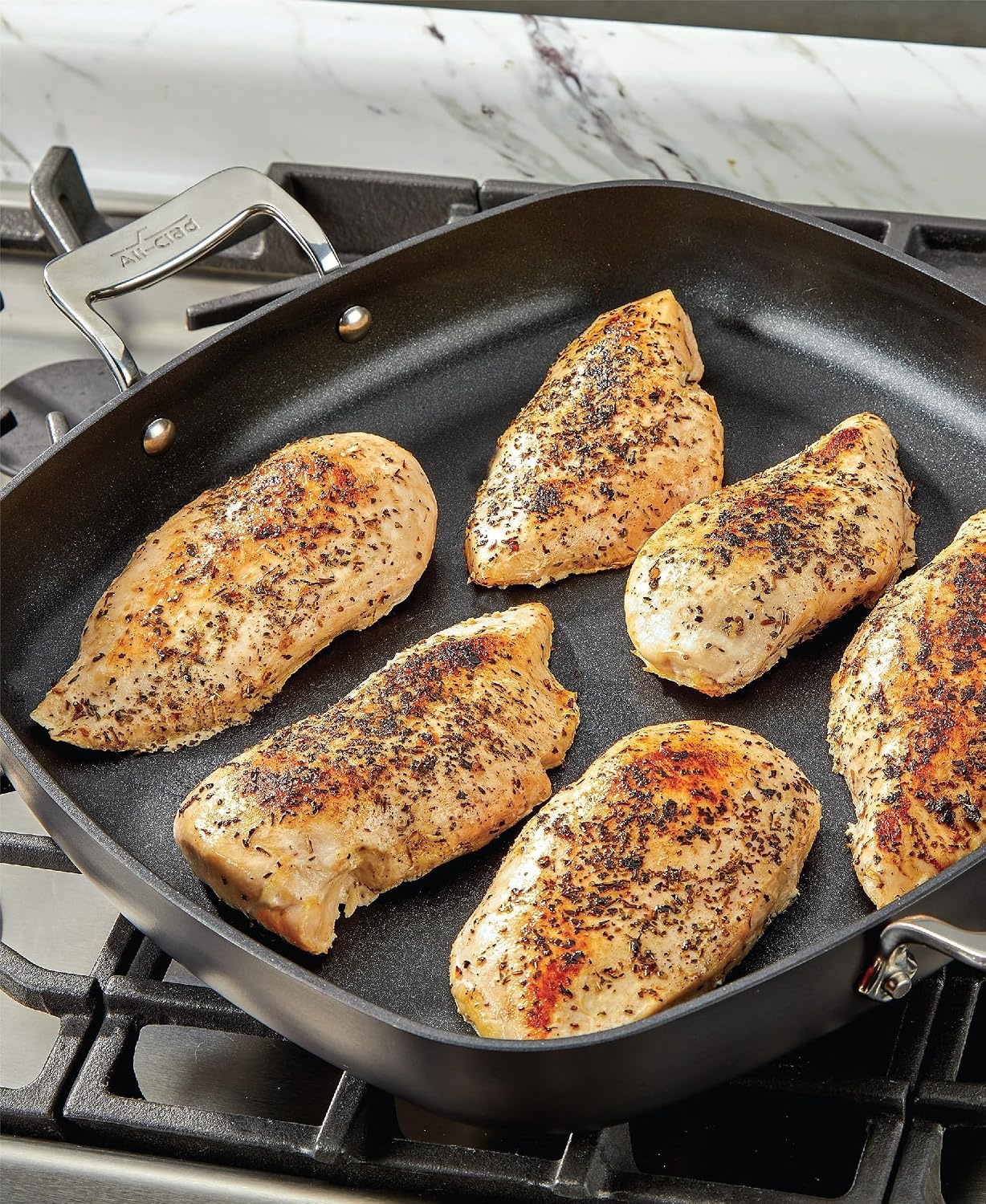 image:imageAllClad Essentials Hard Anodized Nonstick Fry Pan Set 2 Piece 8 105 Inch Oven Broiler Safe 500F Lid Safe 350F Pots and Pans Cookware Black10Piece Set