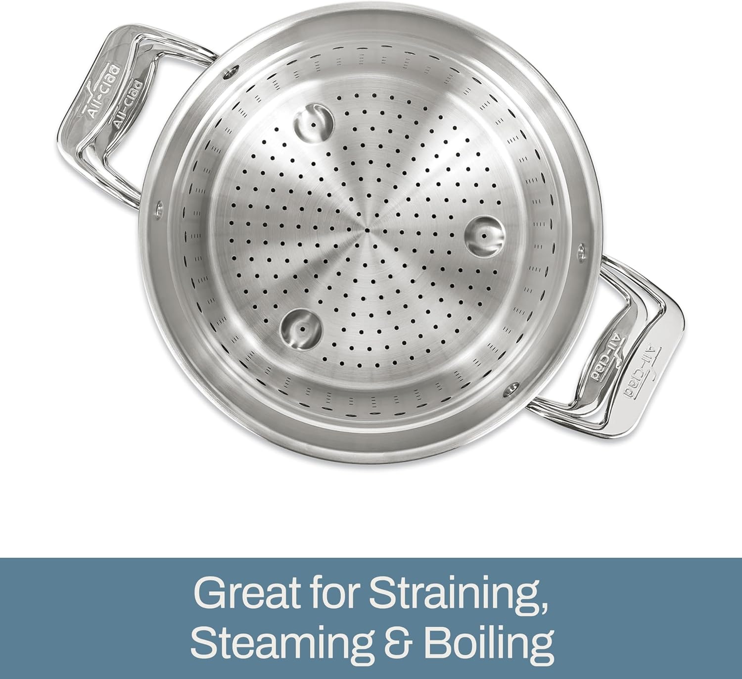 image:imageAllClad Essentials Hard Anodized Nonstick MultiPot 7 Quart Oven Broiler Safe 500F Strainer Pasta Strainer with Handle Pots and Pans Black12quart Induction