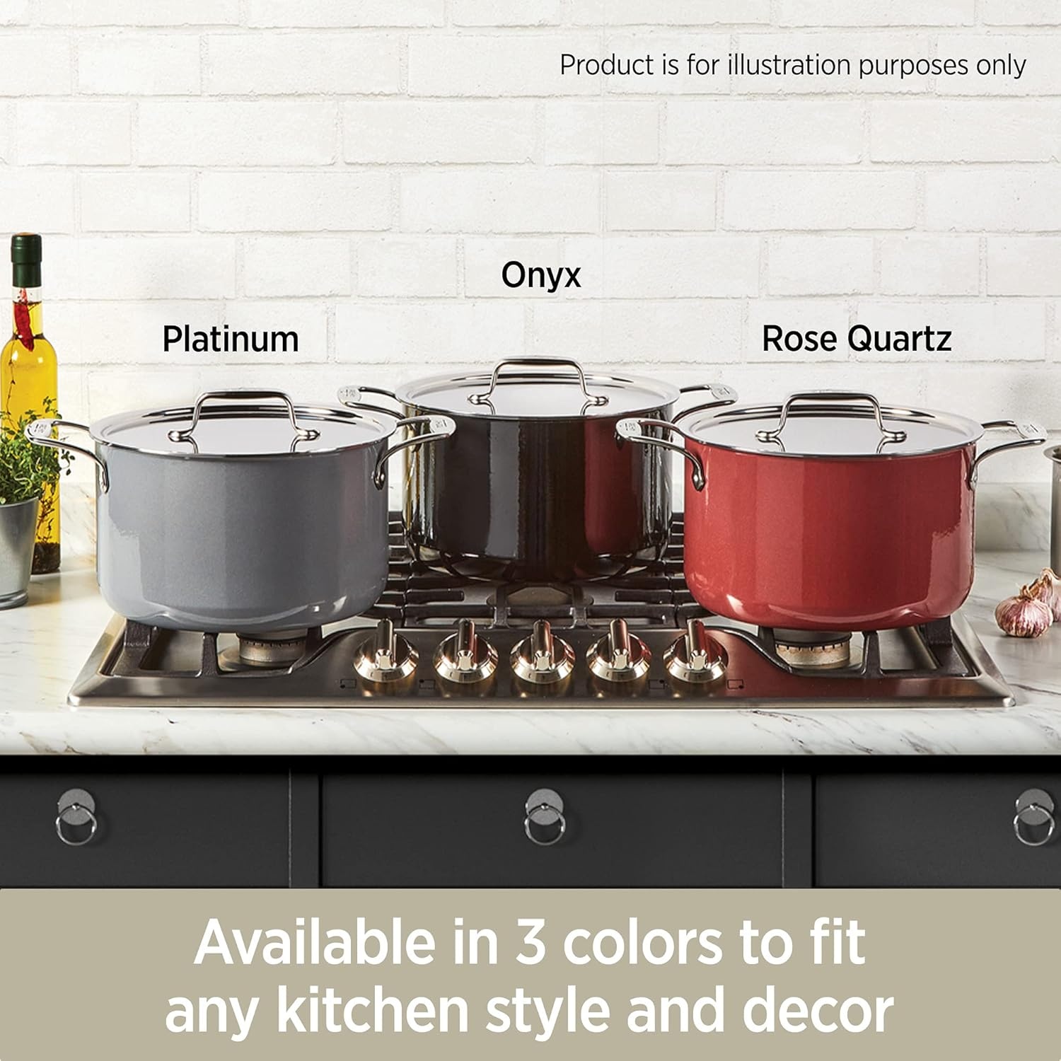 image:imageAllClad FusionTec Ceramic and Steel Core Stockpot 7 Quart Induction Oven Broiler Safe 500F Pots and Pans Cookware PlatinumPlatinum