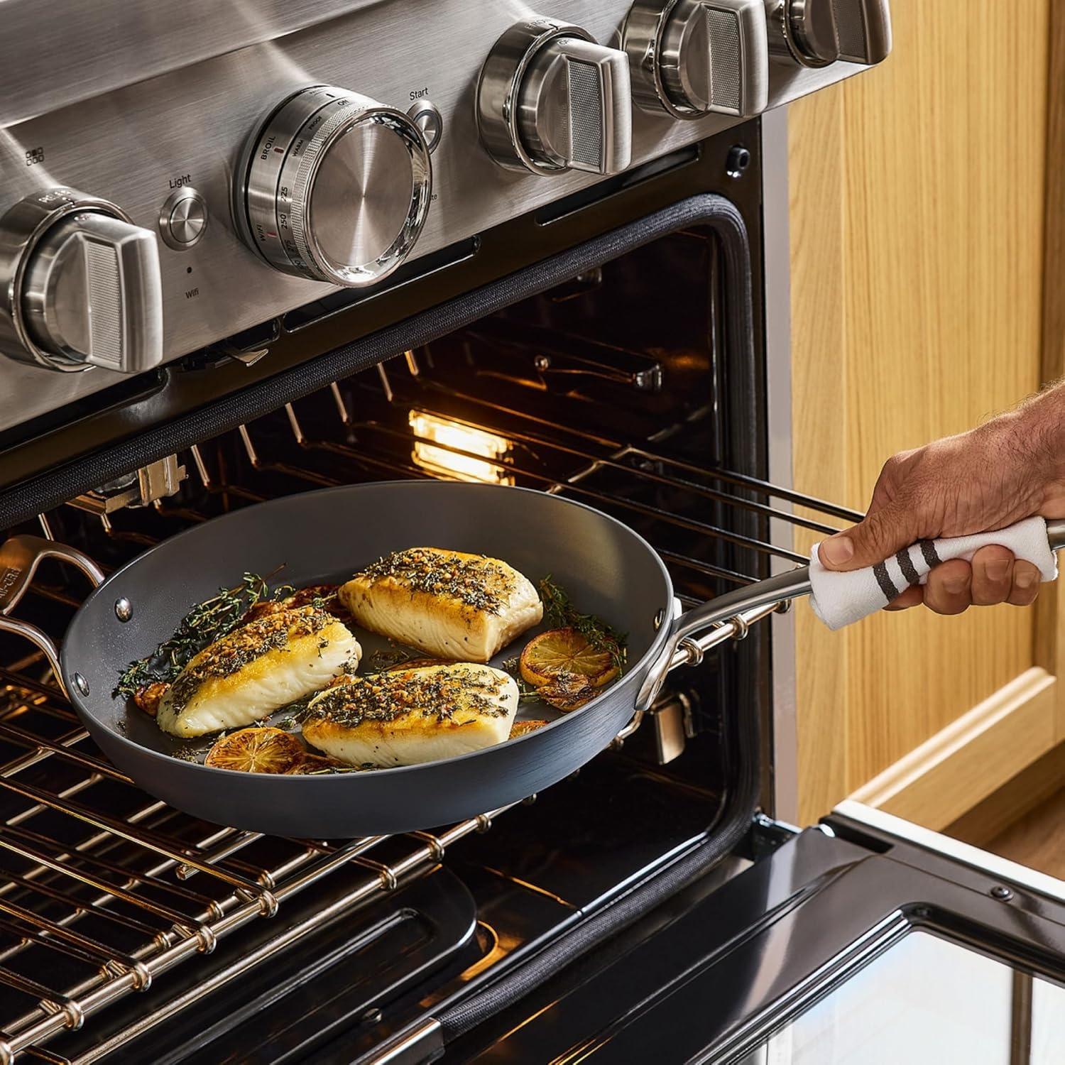 image:imageAllClad HA1 Ceramic Nonstick Frying Pan Set with Lid 12 inch Oven Safe up to 450 amp Compatible with All Stovetops Gas Electric amp Induction Light Grey2 pc set 85 105 Fry Pans