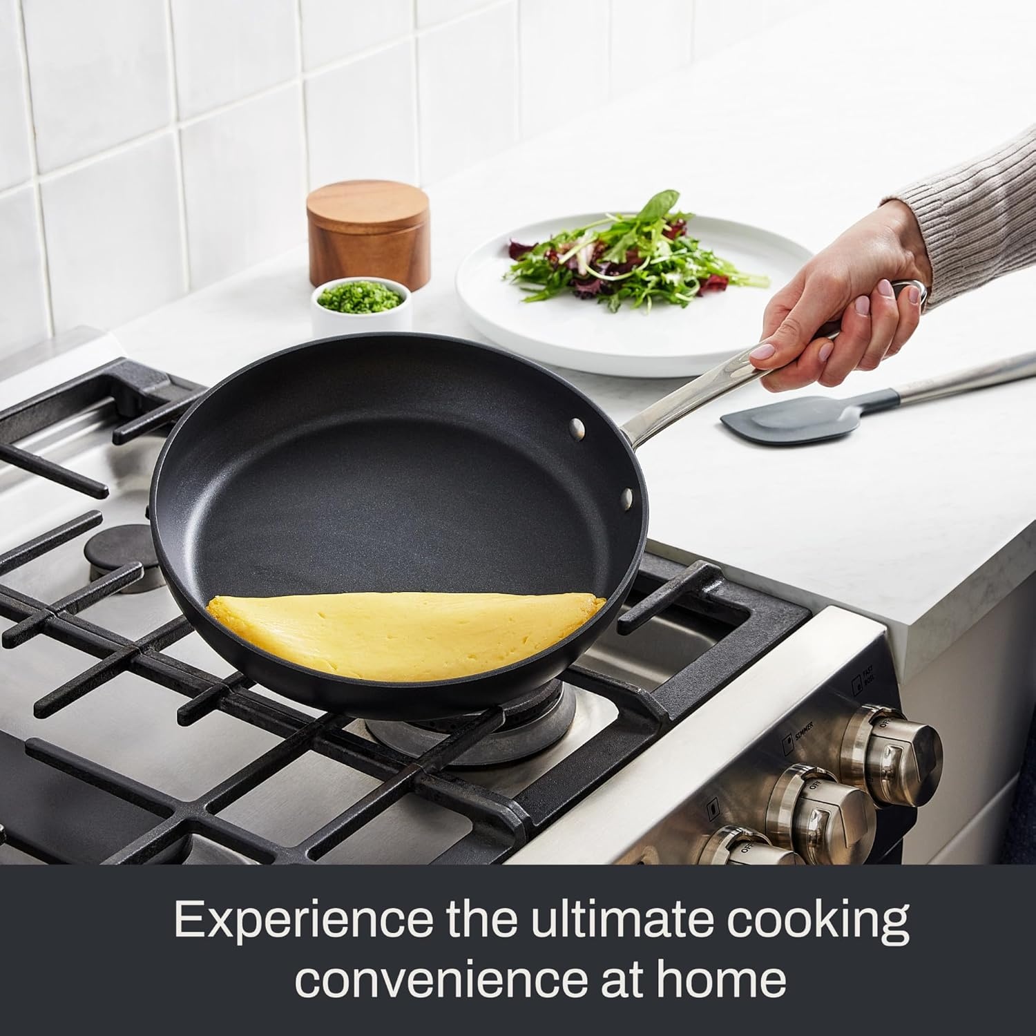 image:imageAllClad HA1 Expert Hard Anodized Nonstick Fry Pan 2 Piece Set 8 amp 10 Induction Oven Safe 500F Kitchen Frying Pans Skillets Ergonomic Handle Premium Cookware Dishwasher Safe Black2Piece Set 8 10