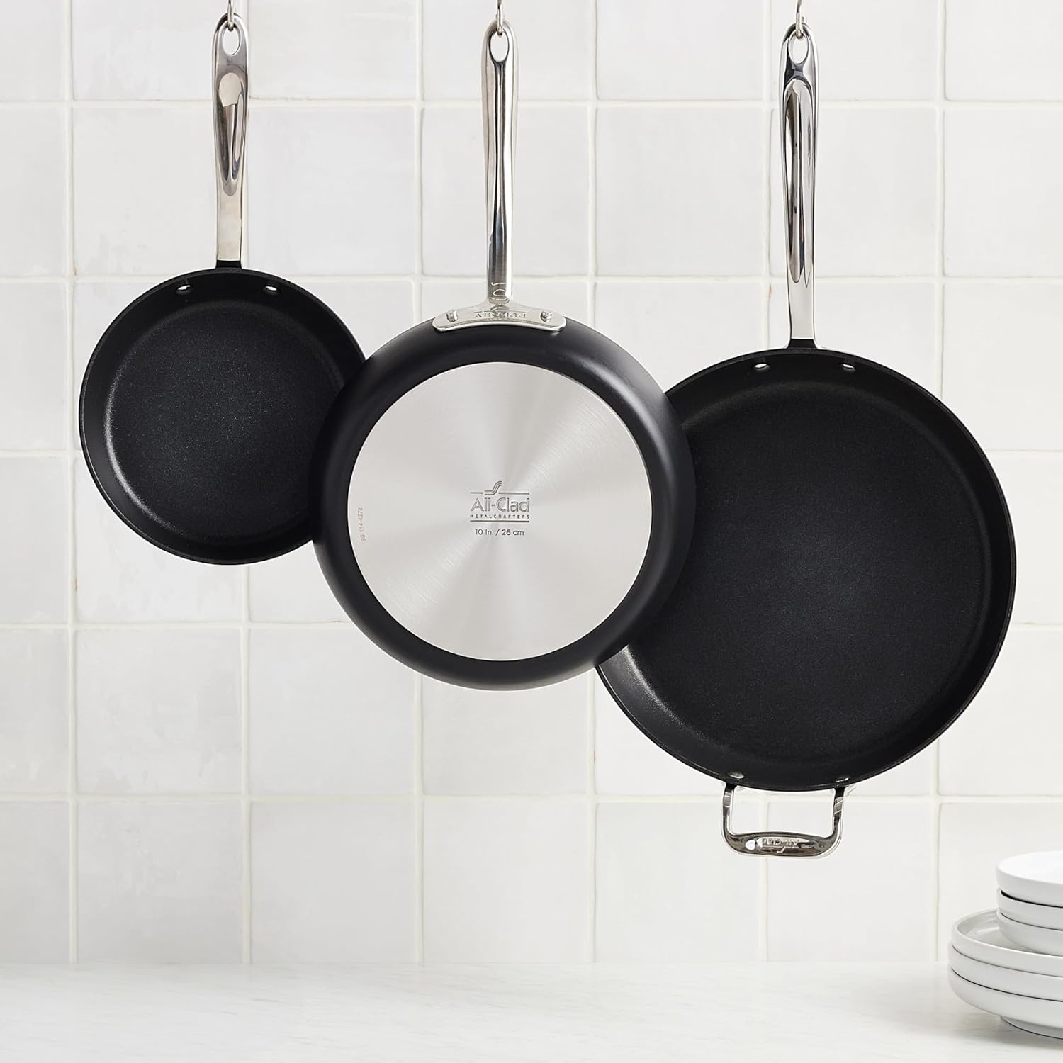 image:imageAllClad HA1 Expert Hard Anodized Nonstick Fry Pan 2 Piece Set 8 amp 10 Induction Oven Safe 500F Kitchen Frying Pans Skillets Ergonomic Handle Premium Cookware Dishwasher Safe Black2Piece Set 8 10