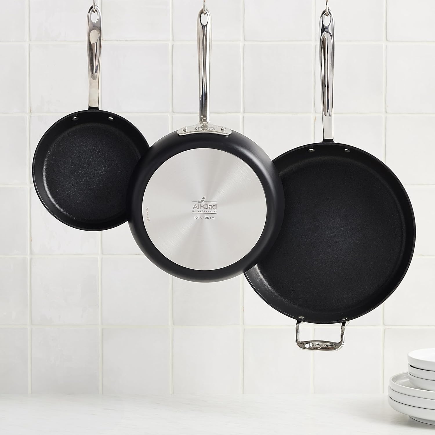 image:imageAllClad HA1 Expert Hard Anodized Nonstick Fry Pan 2 Piece Set 8 amp 10 Induction Oven Safe 500F Kitchen Frying Pans Skillets Ergonomic Handle Premium Cookware Dishwasher Safe Black2Piece Set 10 12