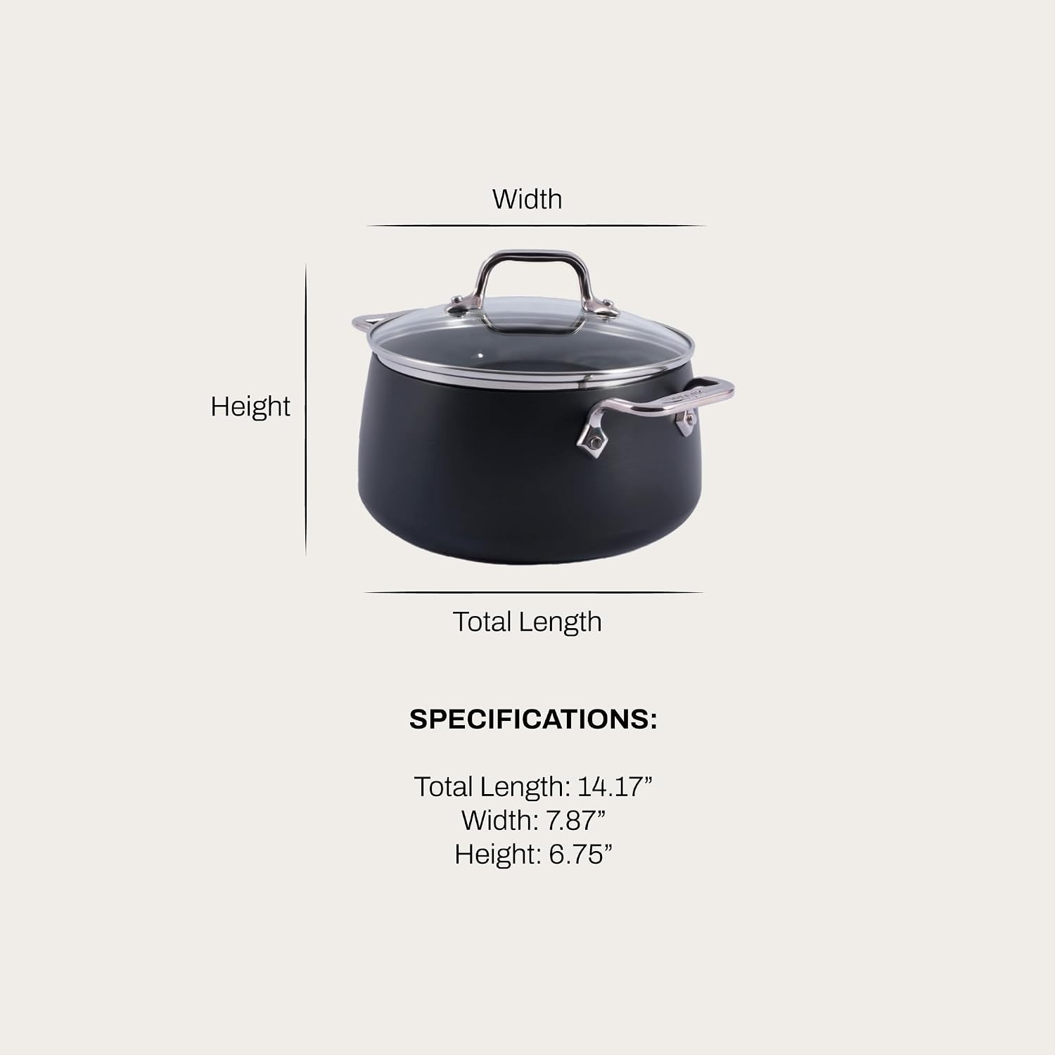 image:imageAllClad HA1 Expert Hard Anodized Nonstick Stock Pot with Lid 4 Qt For Pasta Soup DishwasherSafe OvenSafe Up to 500F Compatible with All Stovetops Gas Electric amp Induction BlackStock pot